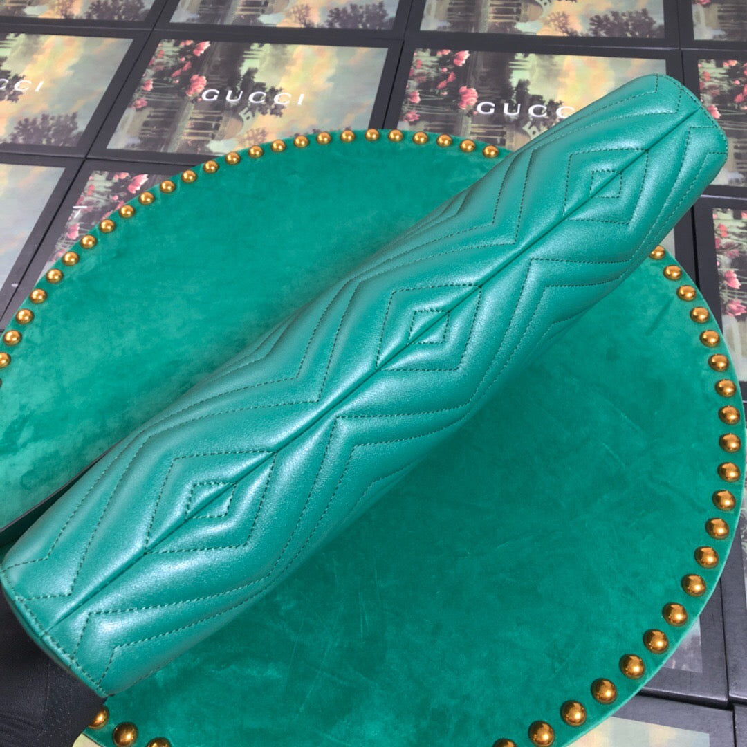 [TOP] GUCCI G*G Marmont Matelasse Medium Tote - Green