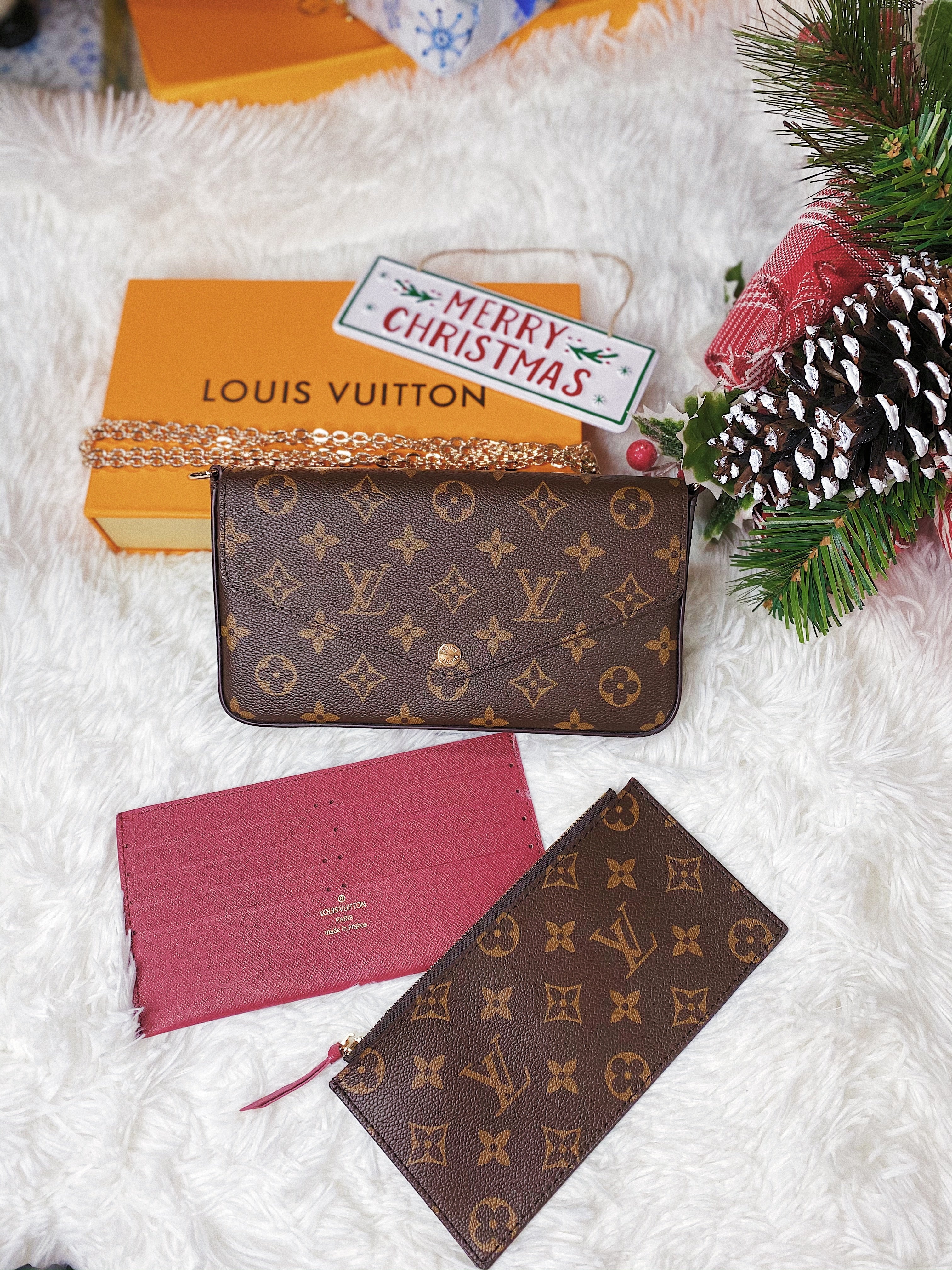 [TOP] Louis Vuitton LV £V Felicie Bag 21X12X3cm- DARK PINK