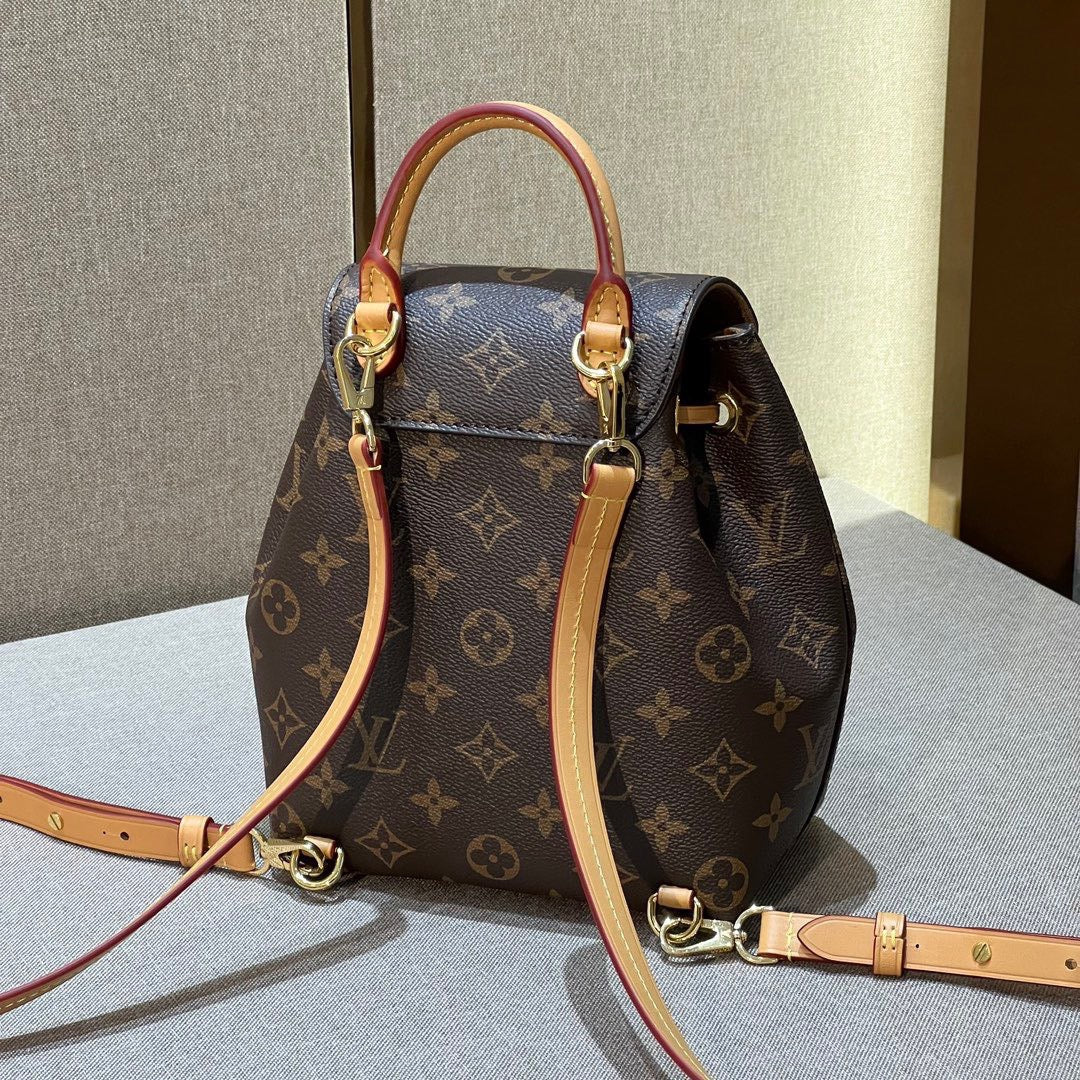 [TOP] Louis Vuitton LV L*V Montsouris Monogram BB Backpack - Tan