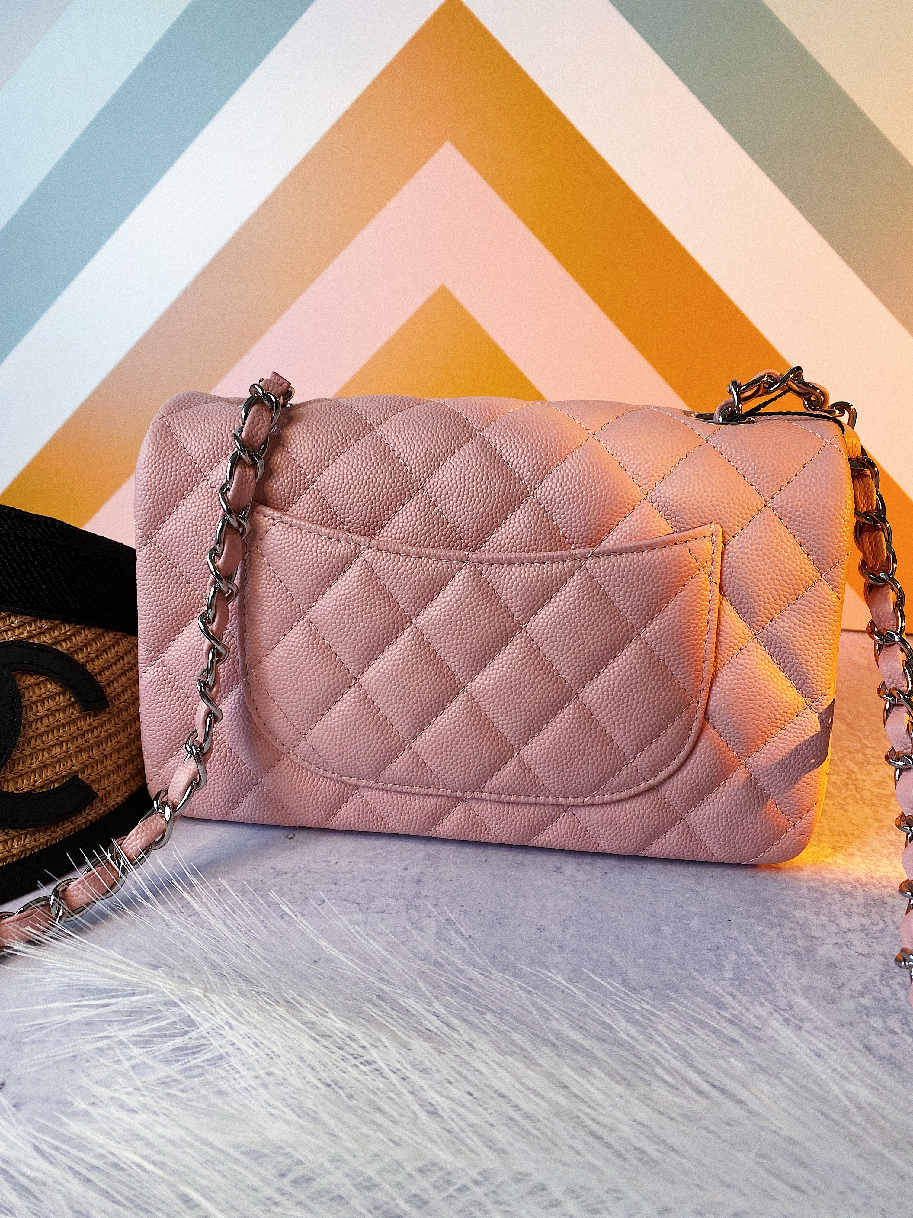 [TOP] CHANEL Classic Flap Bag Caviar Mini 20cm - Pink & SHW