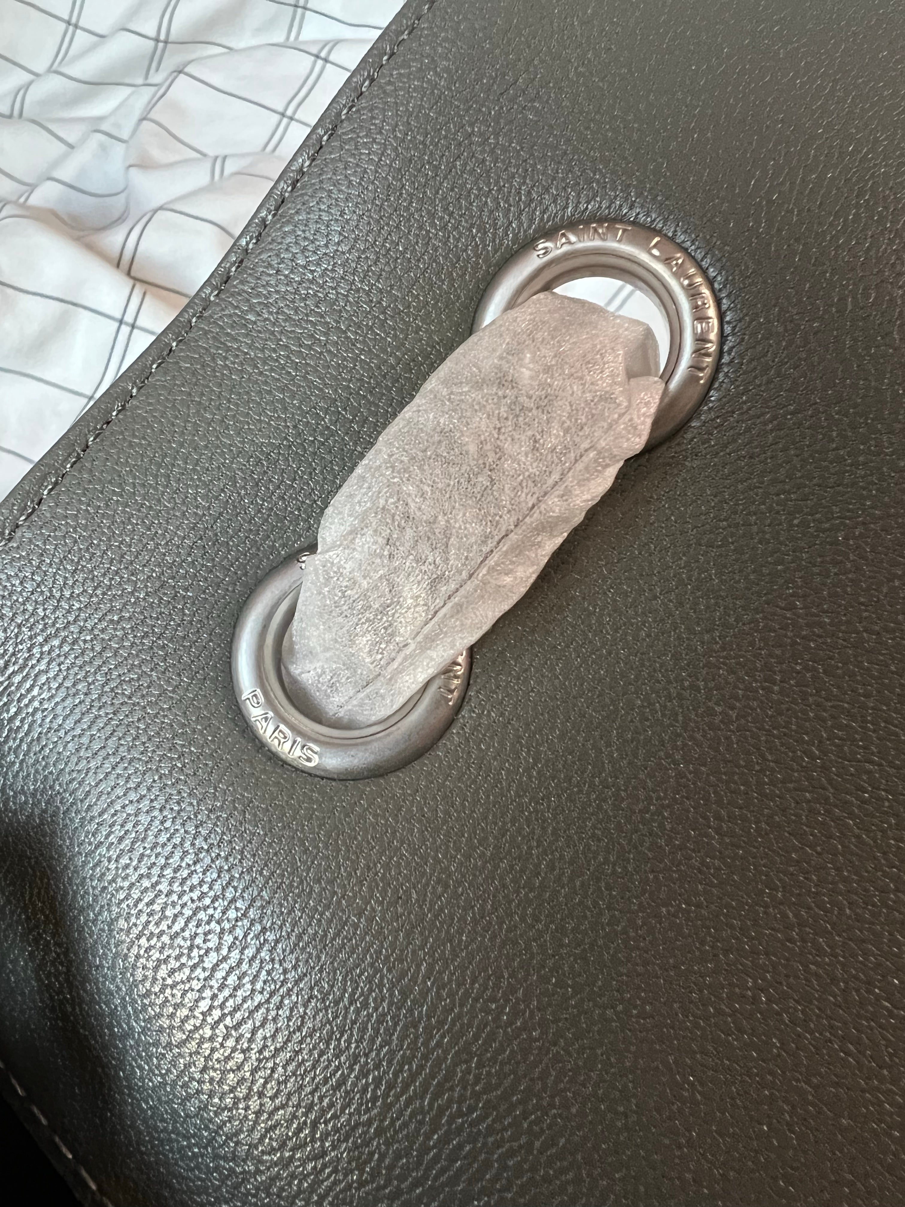 [TOP] Yves Saint Laurent YSL Envelope Medium Bag - Grey w SHW