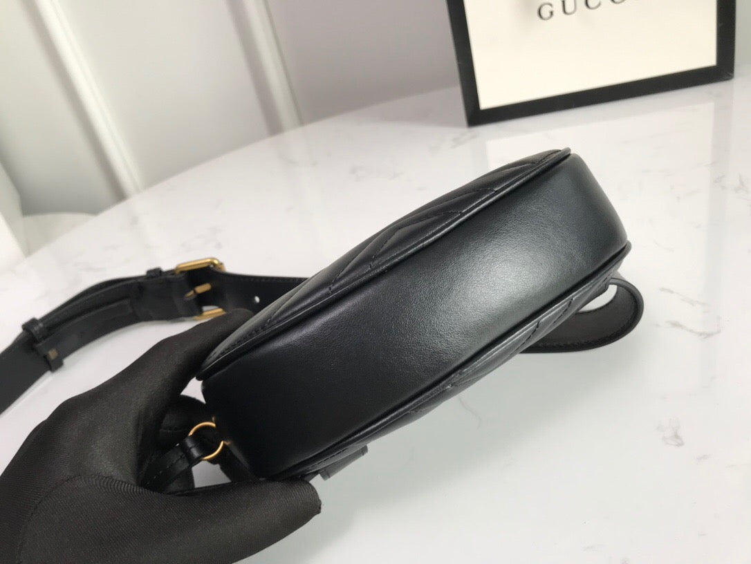 [TOP] GUCCI GG Marmont Belt Bag - Black