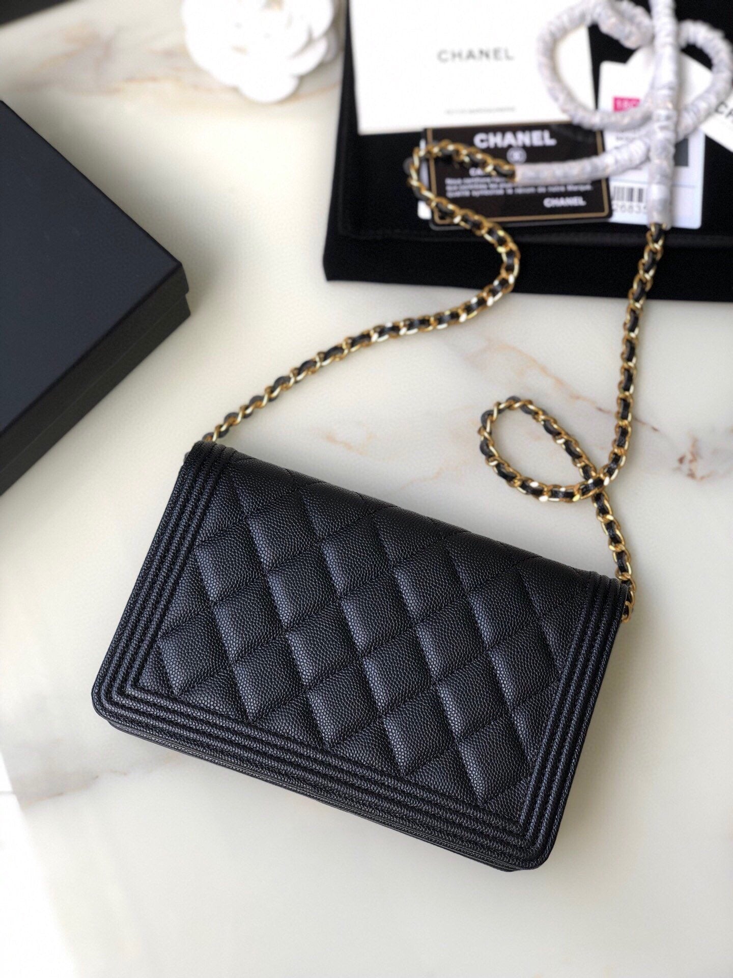 [TOP] CHANEL Le Boy WOC Caviar Leather - Black & GHW
