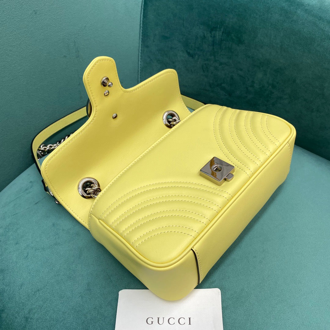 [TOP] GUCCI GG Marmont Bag Matelasse Mini 22cm - Yellow