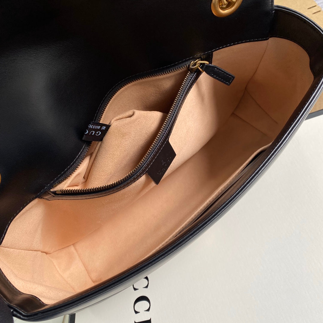 [TOP] GUCCI Marmont Bag Medium 31cm - Black & GHW