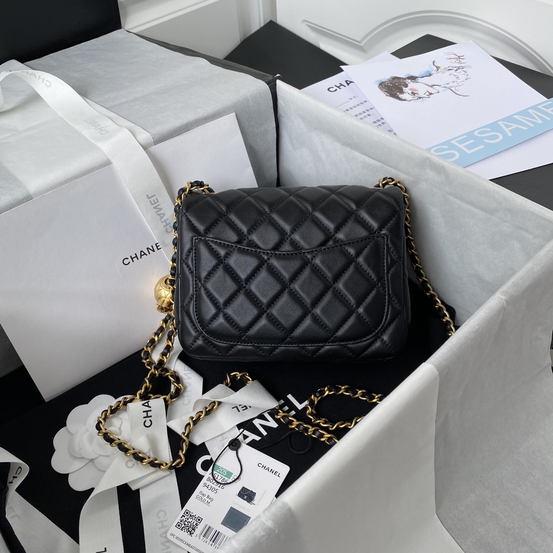 [TOP] CHANEL Mini Classic Flap Bag 17cm/20cm - GHW - Black