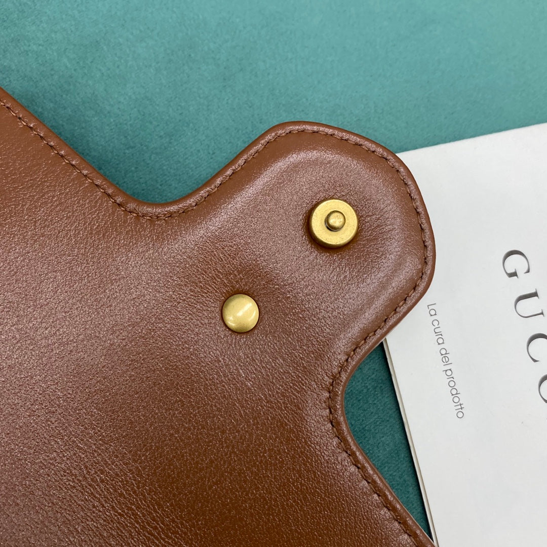 [TOP] GUCCI Marmont Bag Super Mini 16.5cm - Brown