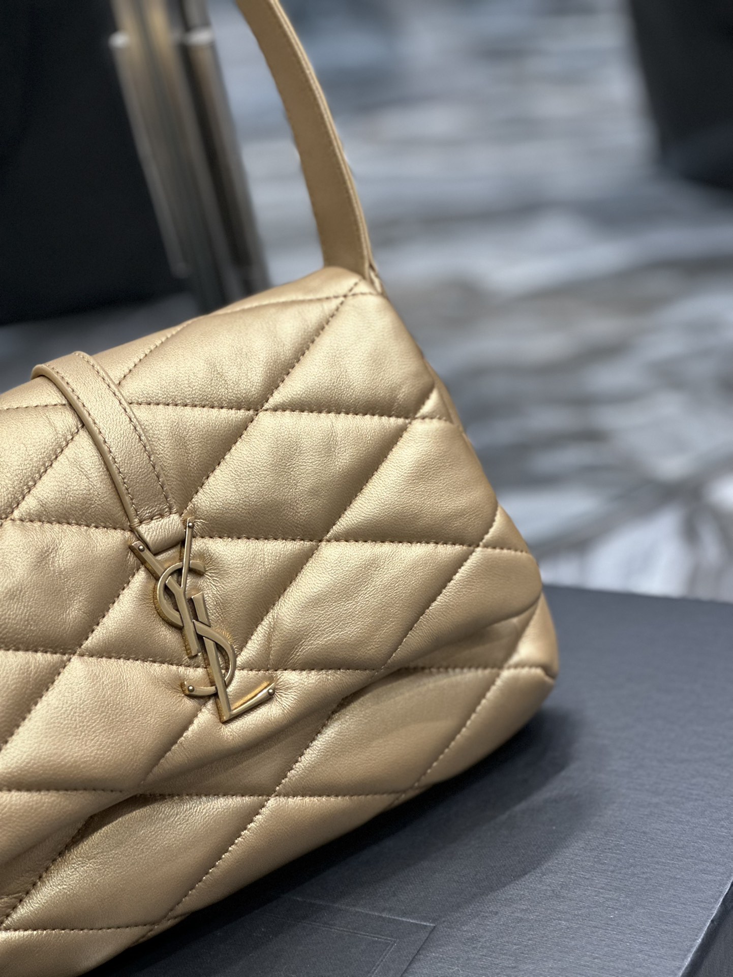[TOP] Yves Saint Laurent YSL Le 57 Small Shoulder Bag - Gold