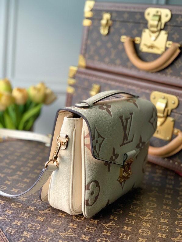 [TOP] LV Metis Giant Monogram Empreinte 2 Tones 25X19X7cm - White