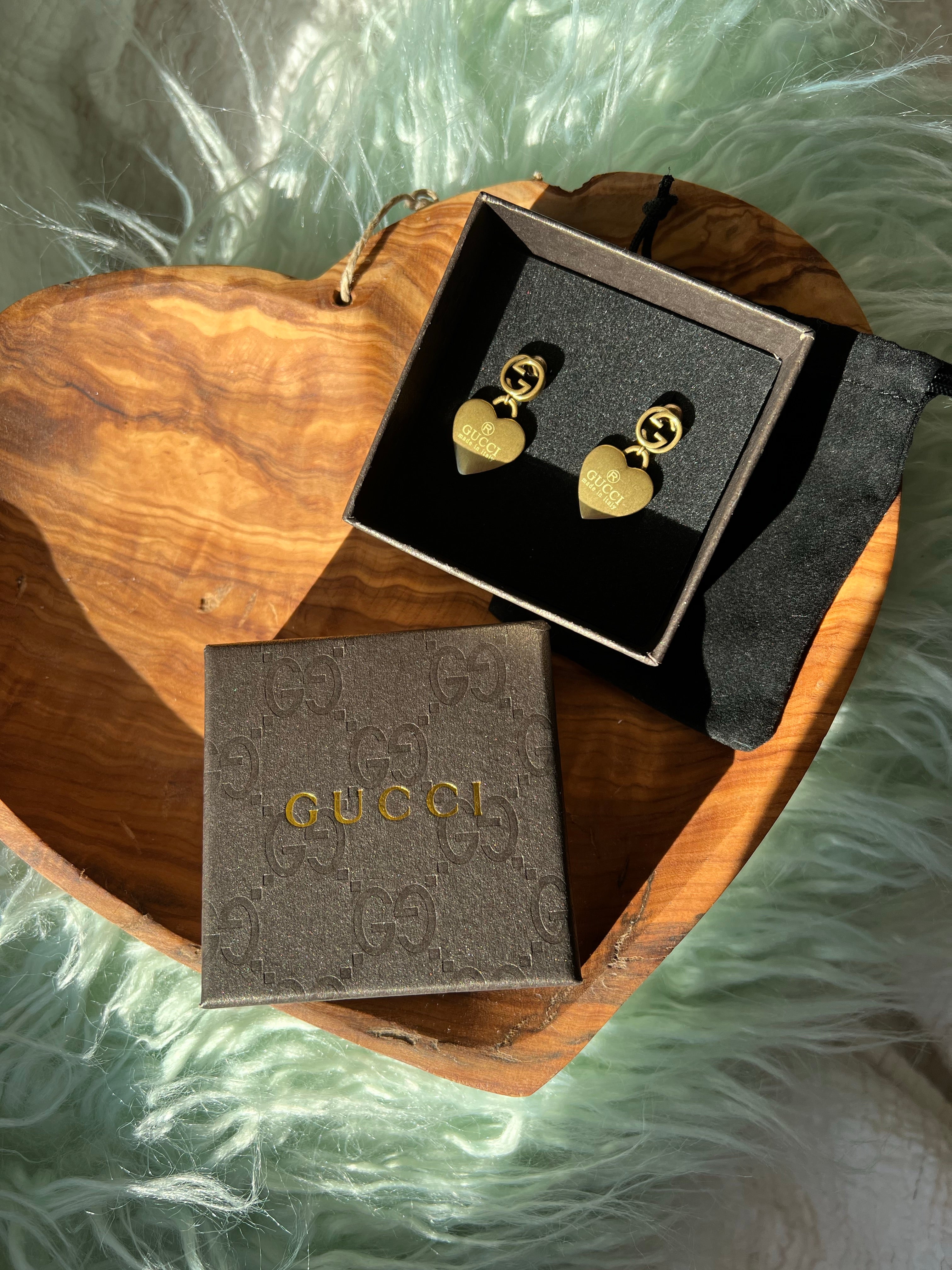 [TOP] GUCCI Dangle Heart Earrings