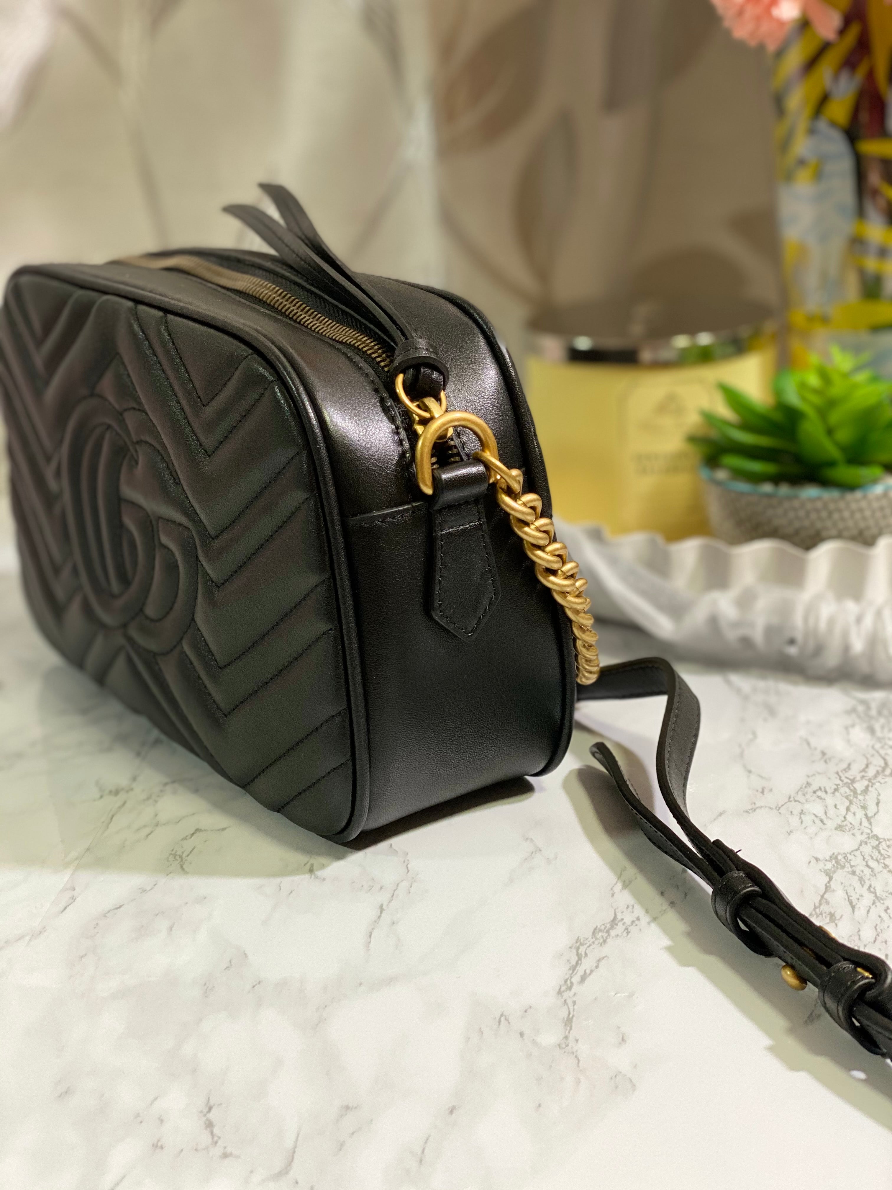 [TOP] GUCCI GG Marmont Bag Matelasse Small 26*15*7 - Black