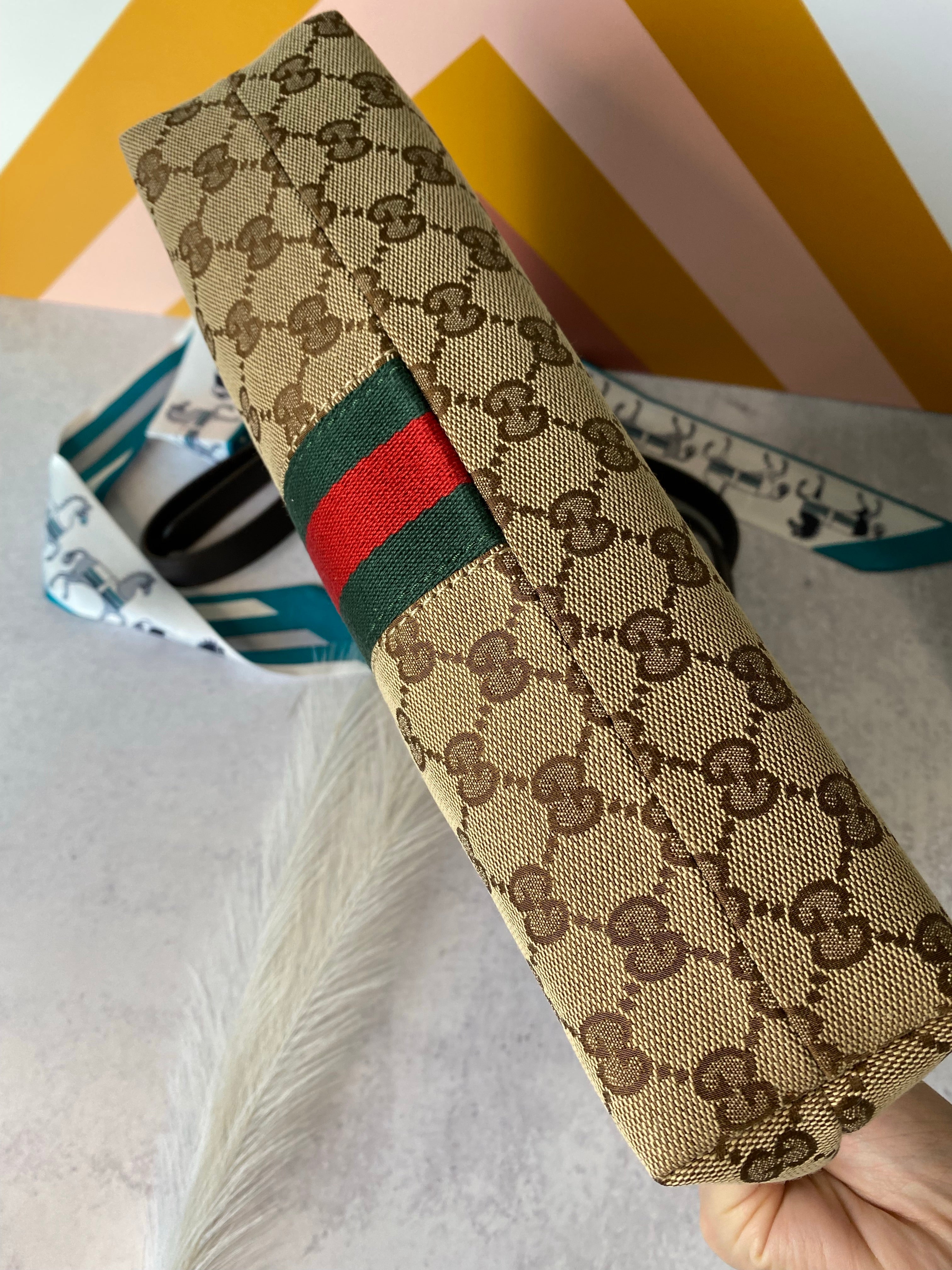 [TOP] GUCCI Canvas Web Messenger Bag