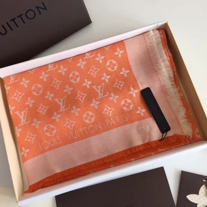 [TOP] Louis Vuitton LV L*V Big Square Scarf - Orange