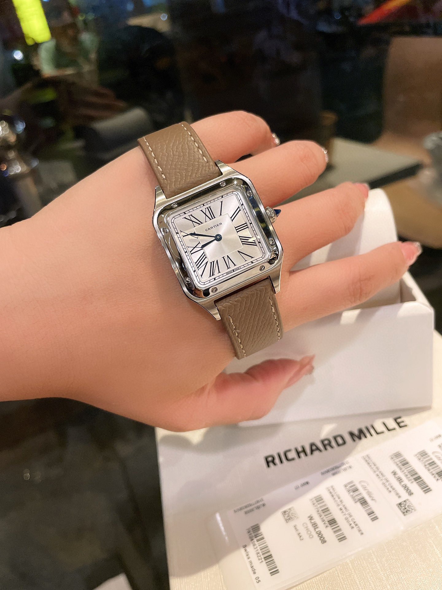 [TOP] Cartier Santos - Dumont Lady Watch Leather