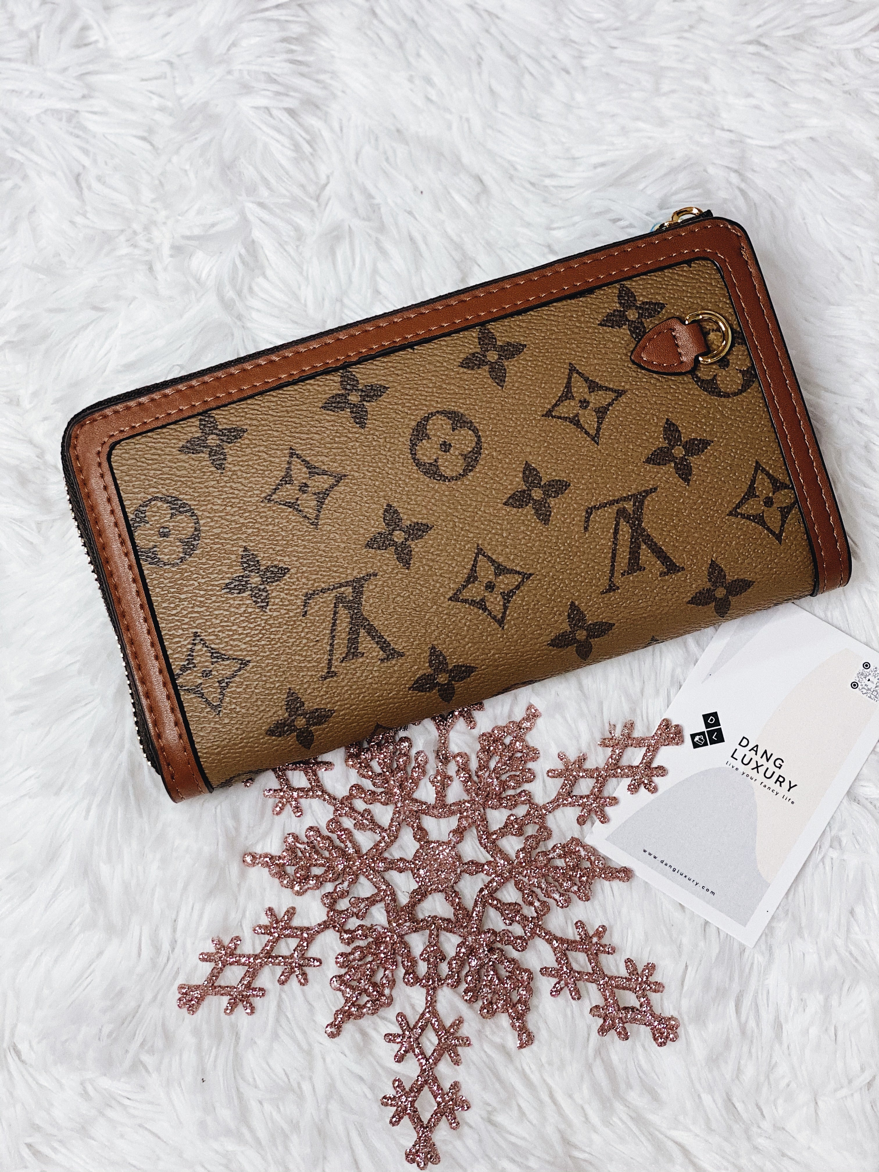 [TOP] Louis Vuitton LV LV Zippy Dauphine Monogram Canvas 19.5/11.5/2cm-Brown