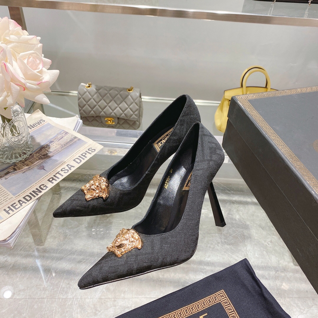 [TOP] FENDI & Versace High Heel - Black