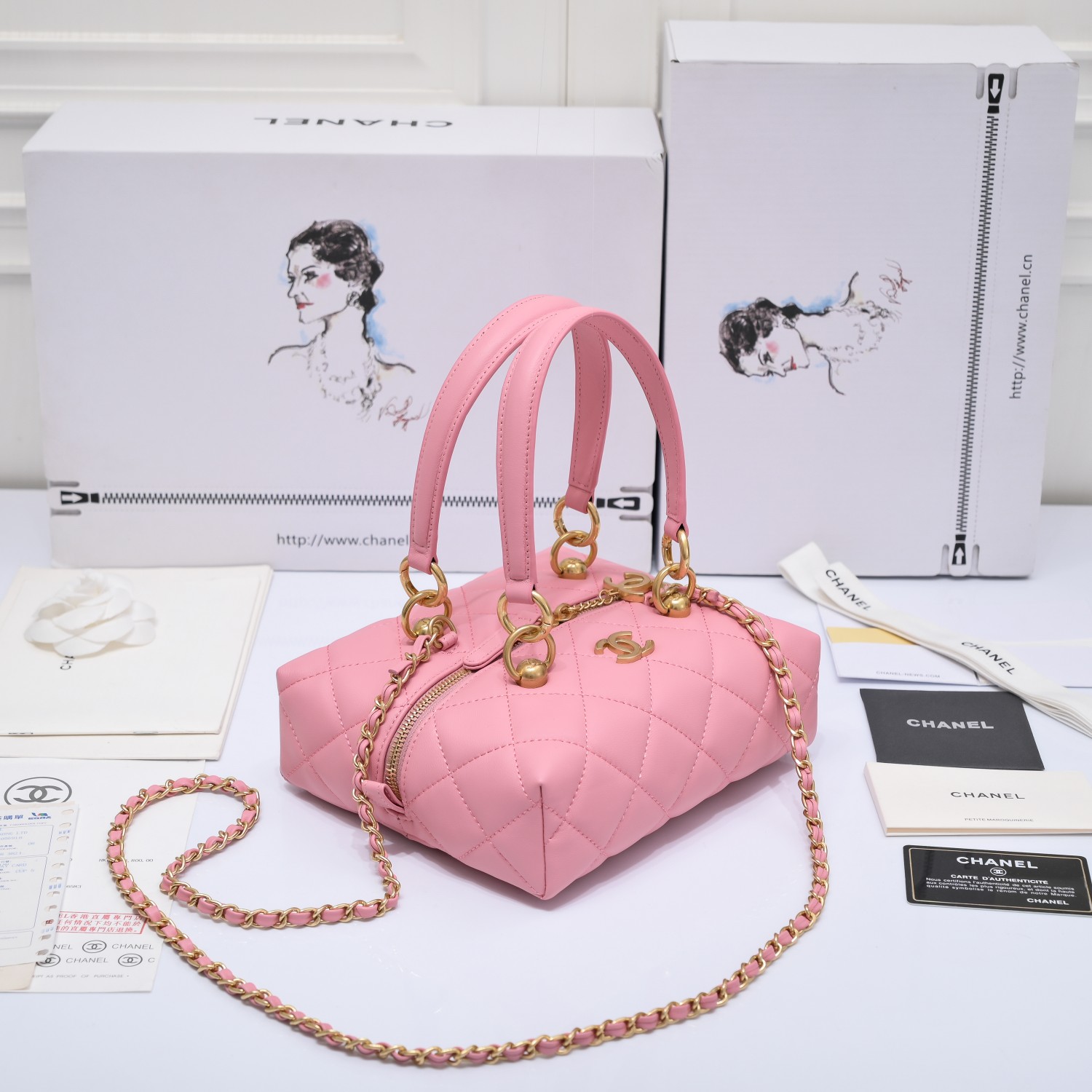 [TOP] CHANEL Flab Bag 23×17×6cm - GHW - 3 Color