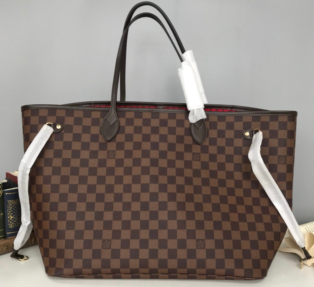 [TOP] Louis Vuitton LV LV Damier Ebene Neverfull GM - Red