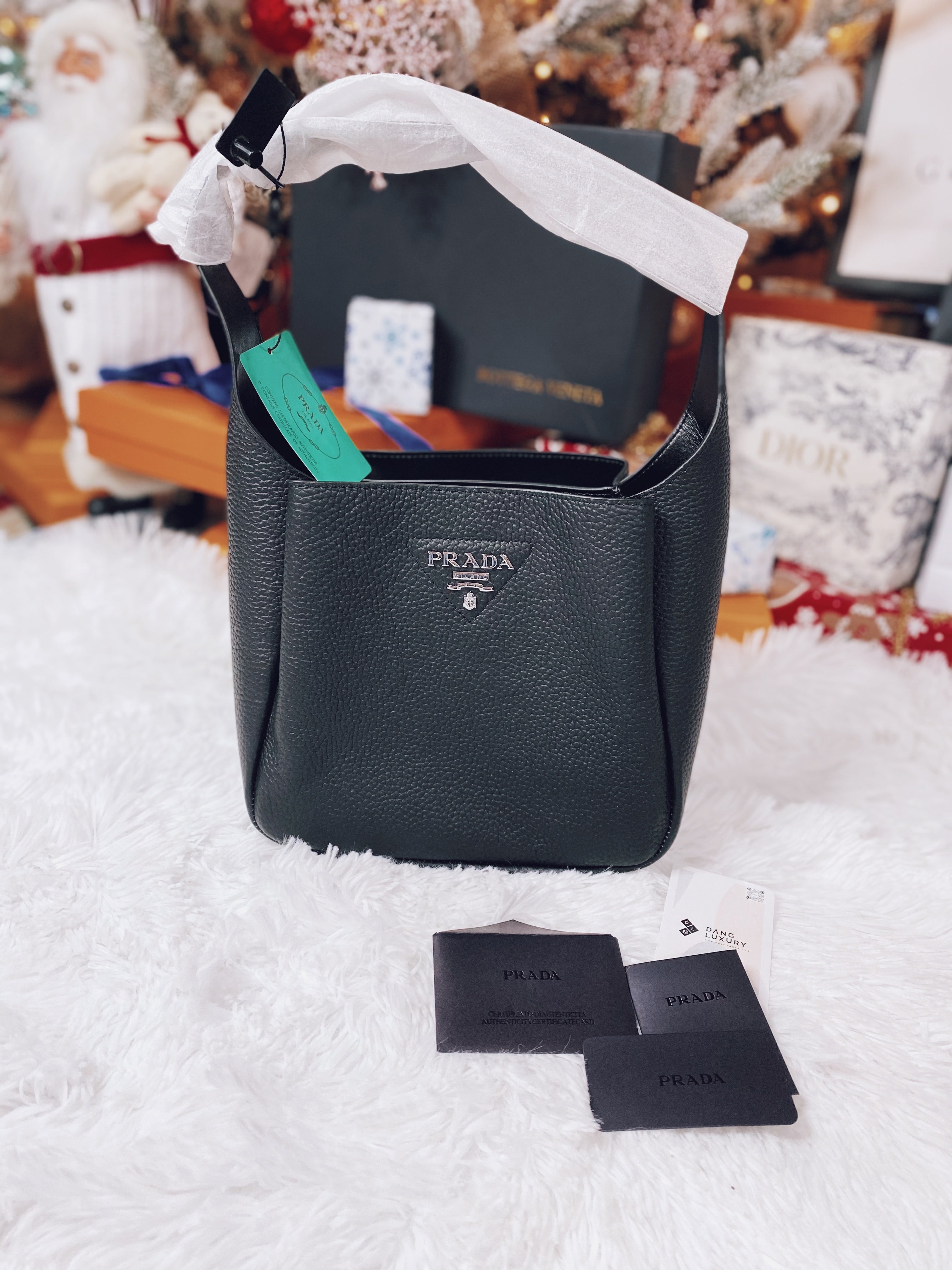 [TOP] PRADA Leather Handbag - BLACK