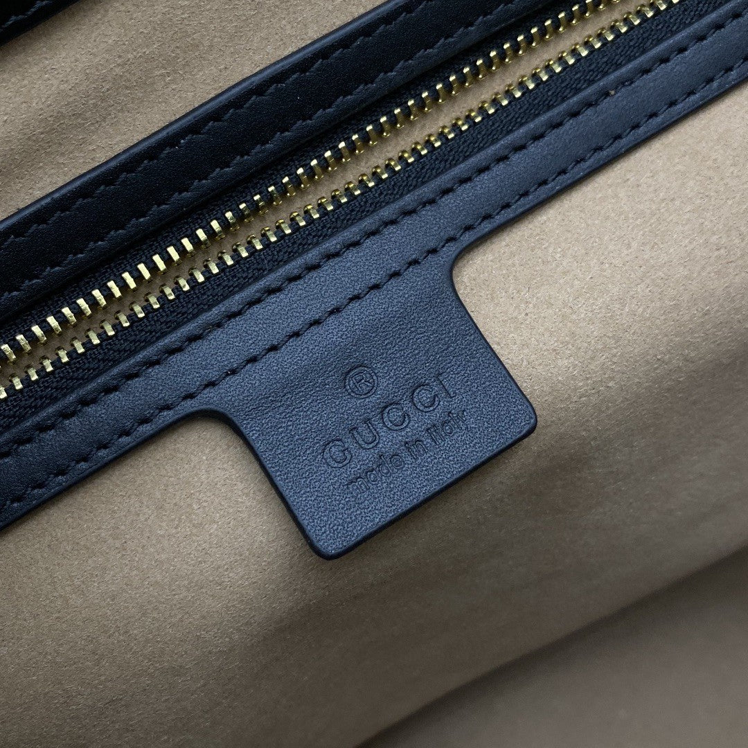 [TOP] GUCCI G*G Padlock Chain Small Tote - Black