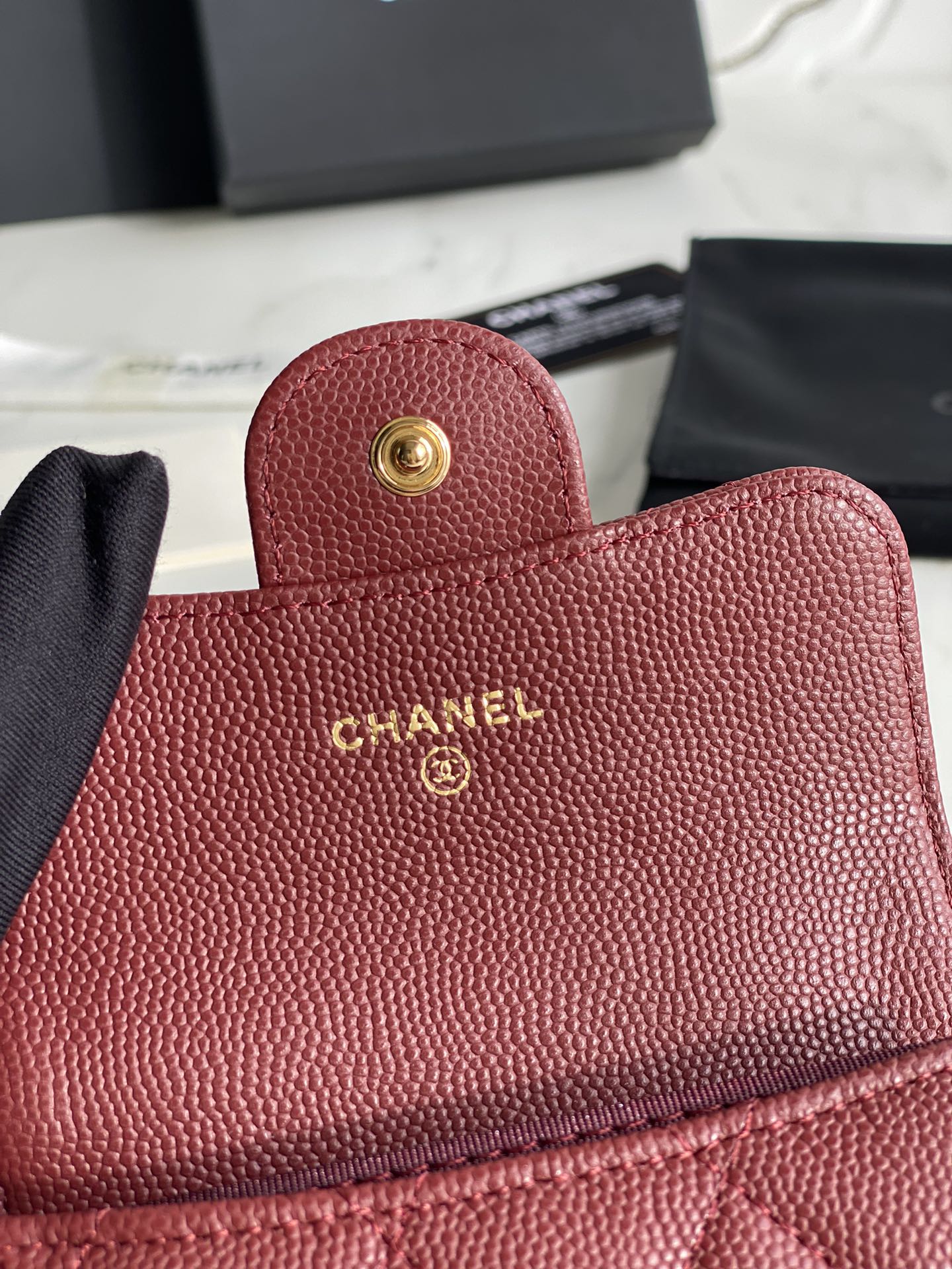 [TOP] CHANEL Flab Wallet - Red