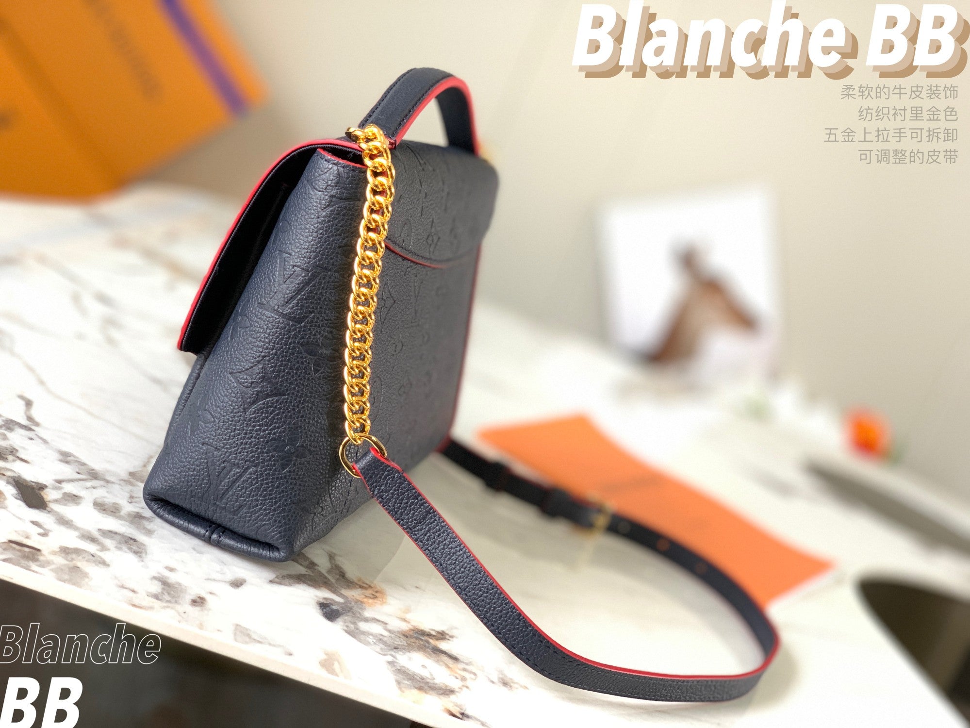 [TOP] Louis Vuitton LV L*V Blonche BB Empreinte Bag - Deep Navy Blue