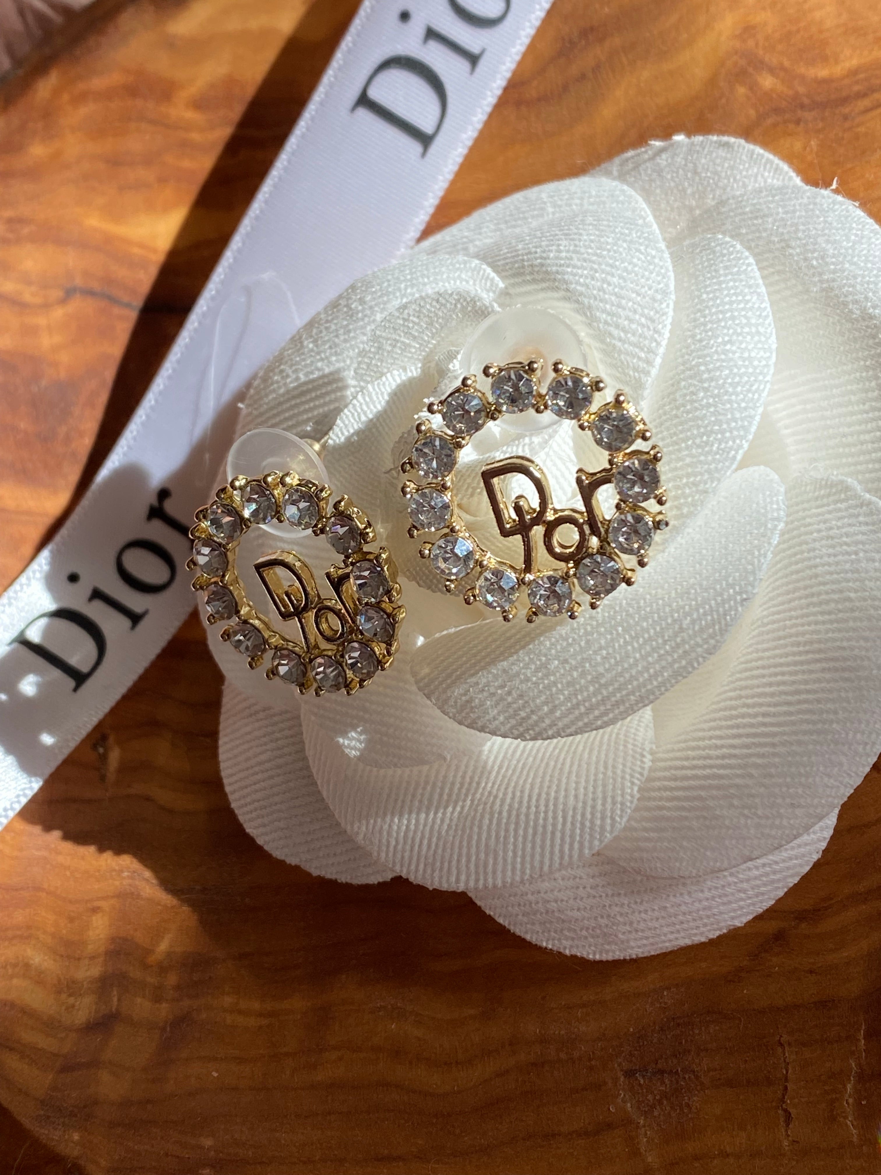 [Top] Christian Dior Round Stones Earrings