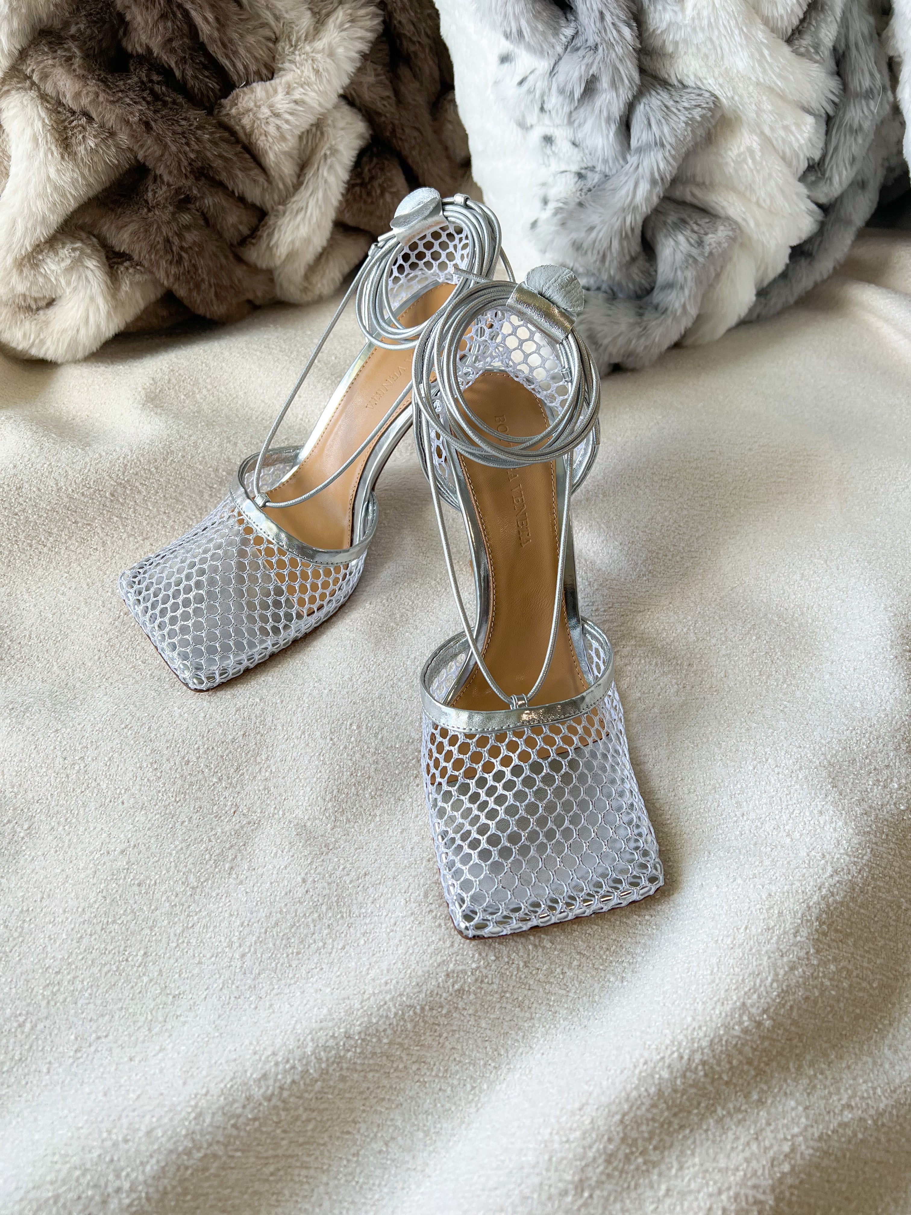 [TOP] Bottega Veneta BV BV Stretch High Heels - Silver