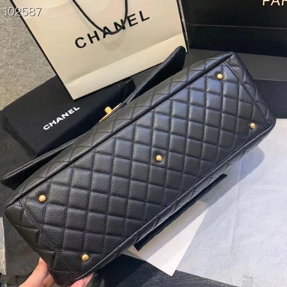 [TOP]CHANEL Classic Flap Travel Bag Caviar XXL 45cm - Black With GHW