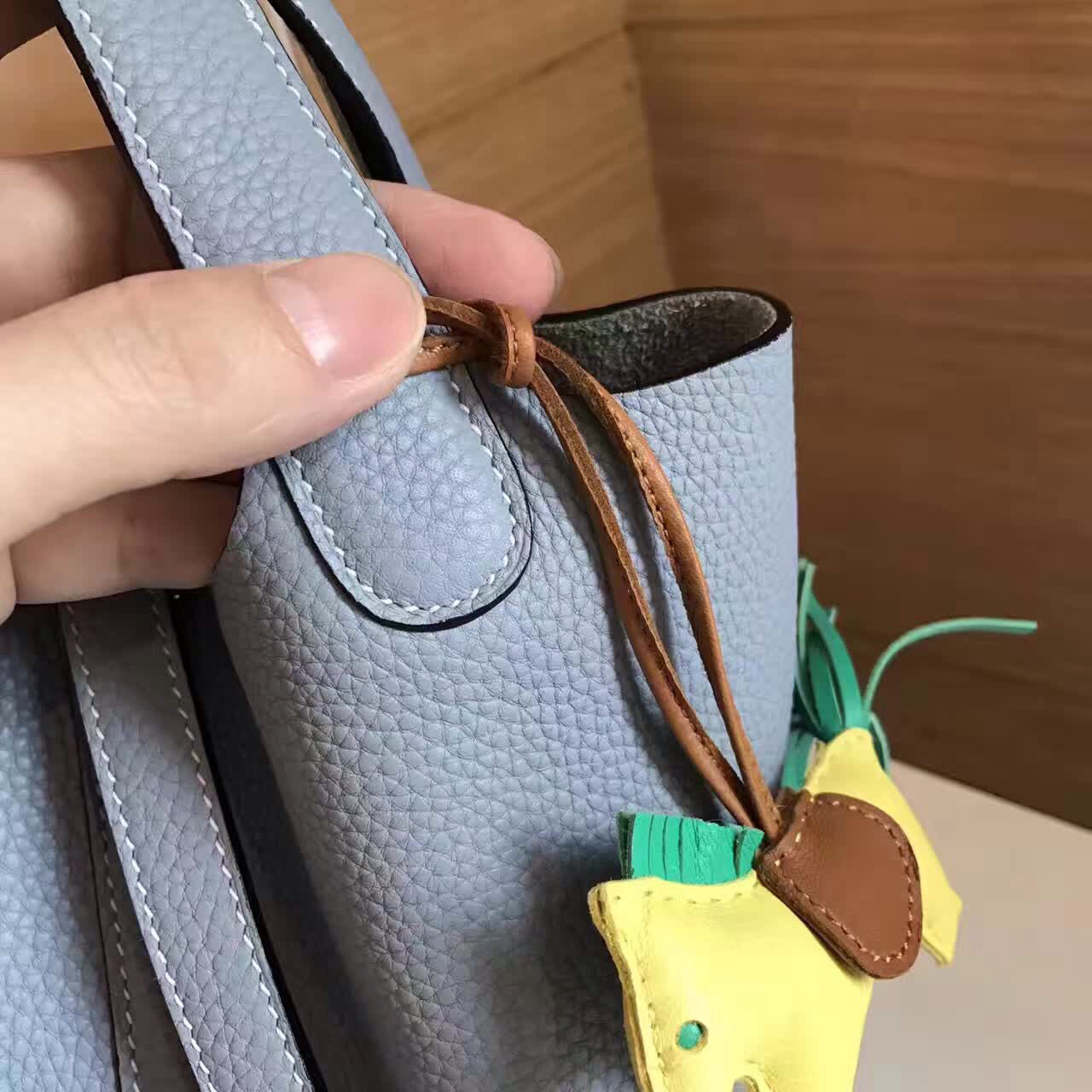 [TOP] HERMES Picotin 22cm - Bleu Pale