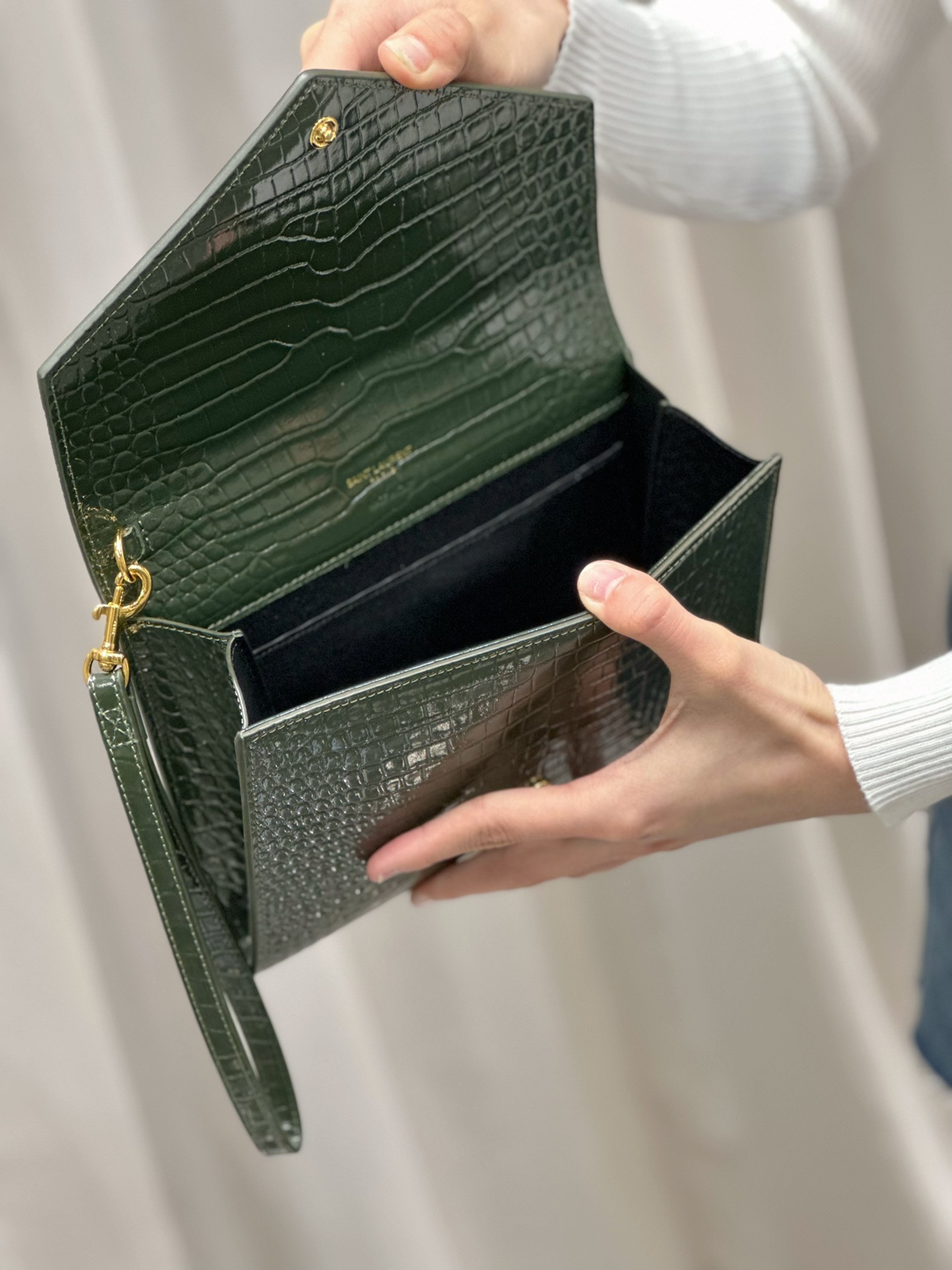 [TOP] Yves Saint Laurent YSL Crocodile HandBag - 3 color