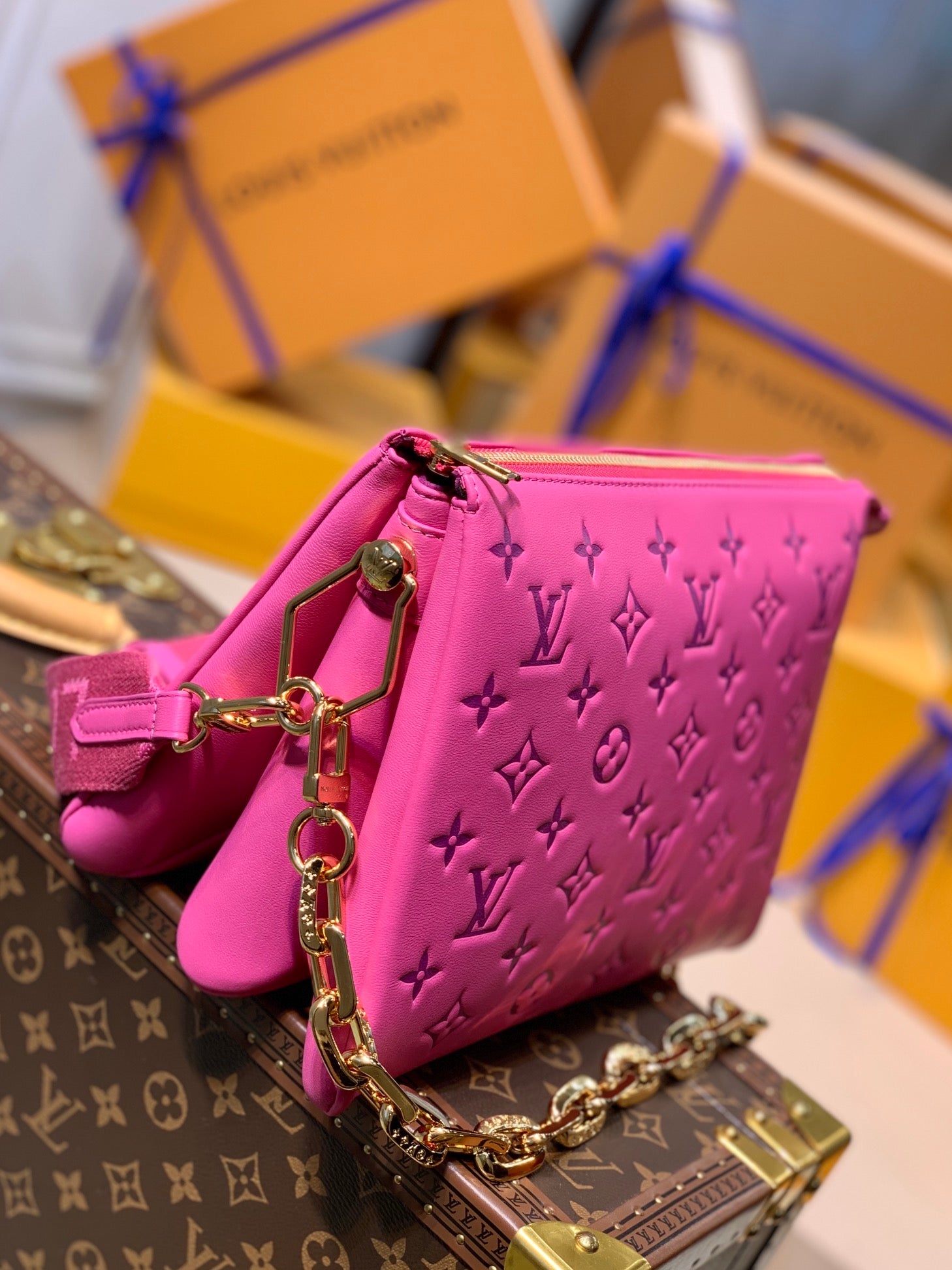 [TOP] Louis Vuitton LV L*V Coussin PM Bag - Pink Purple