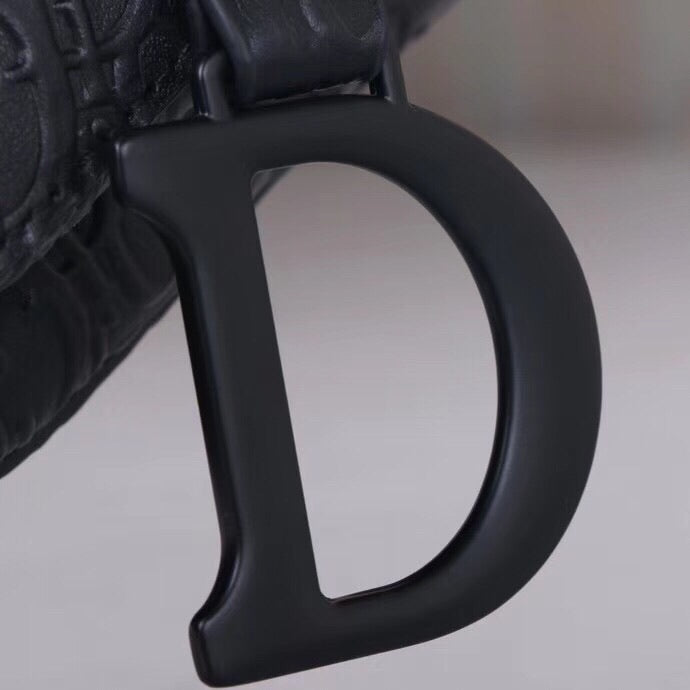 [TOP] Christian Dior Saddle Oblique Embossed  Bag - BLACK