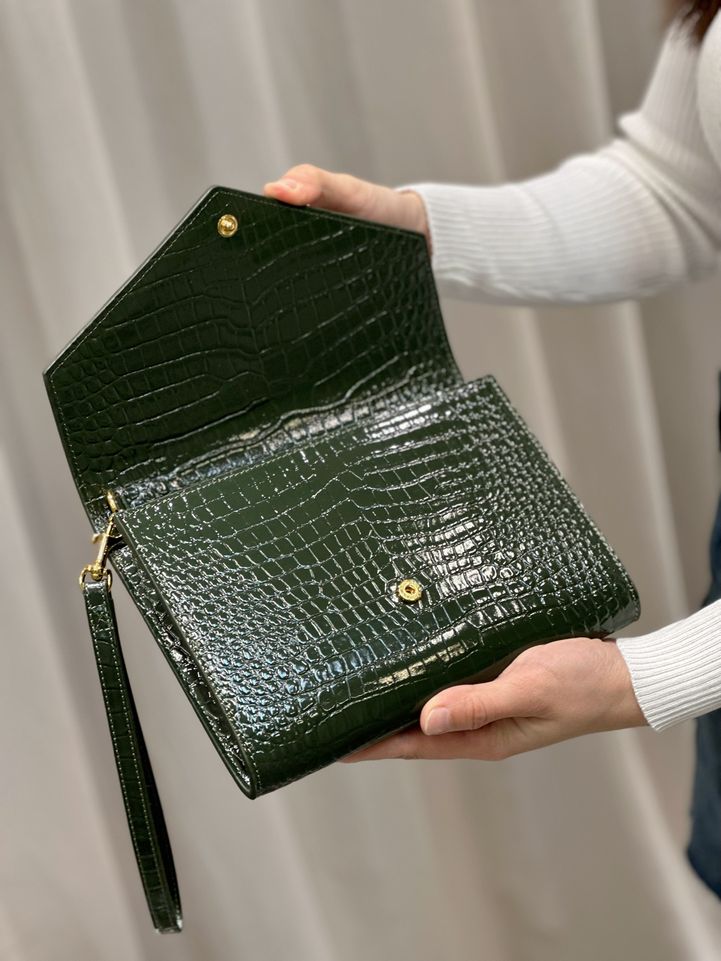 [TOP] Yves Saint Laurent YSL Crocodile HandBag - 3 color