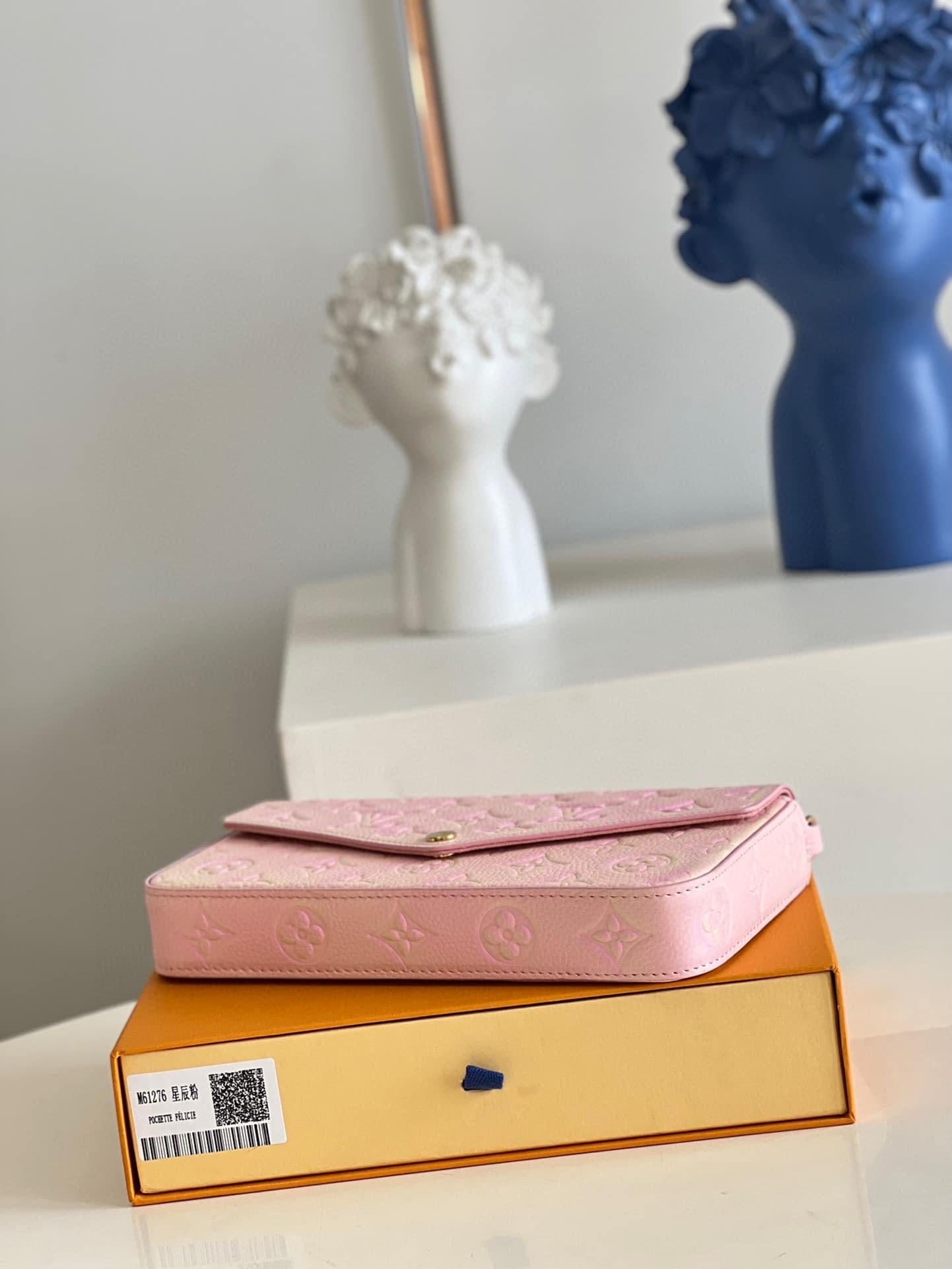 [TOP] Louis Vuitton LV Felicie Empreinte Stardust 21X12X3cm - Pink