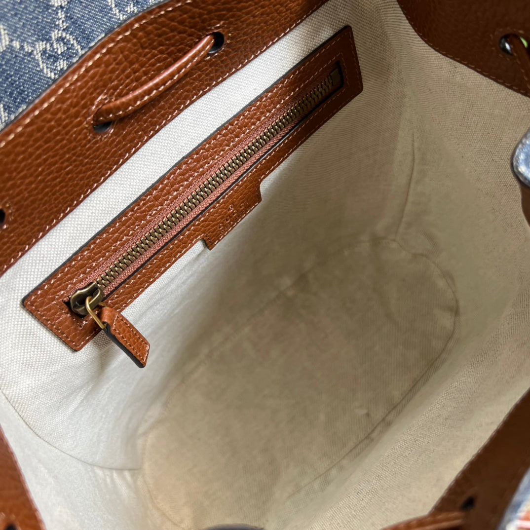 [TOP] GUCCI G*G Interlocking G Backpack - Blue Denim