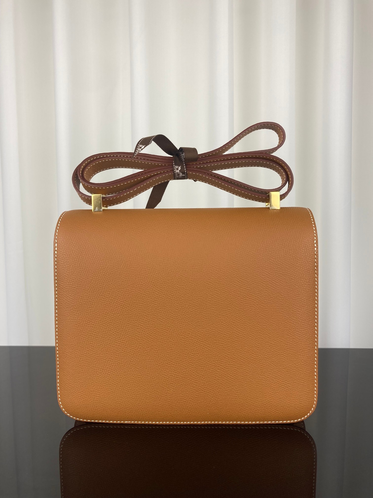 [TOP] HERMES Constance Epsom Leather 18cm - Brown & GHW