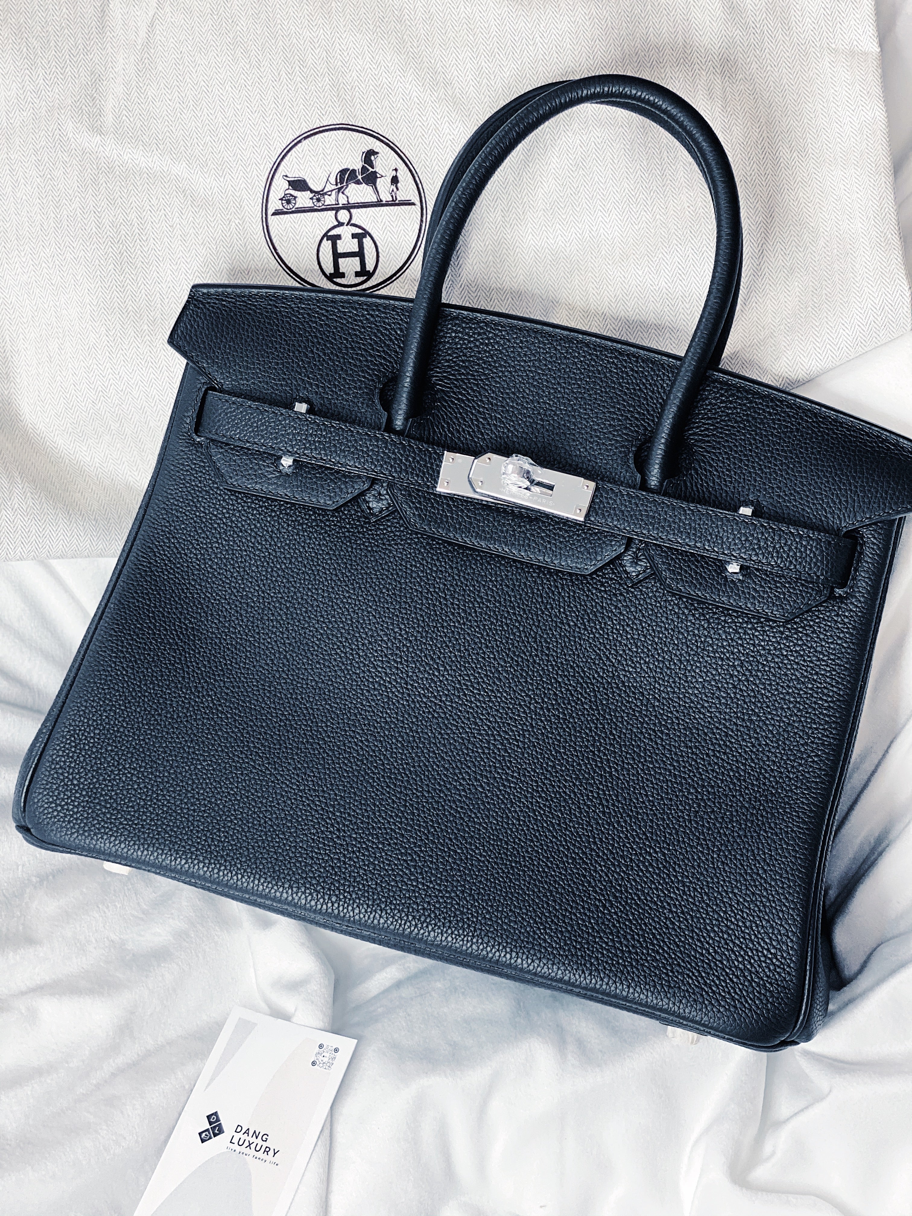 [TOP] HERMES Birkin Togo Leather 30cm - Black & SHW