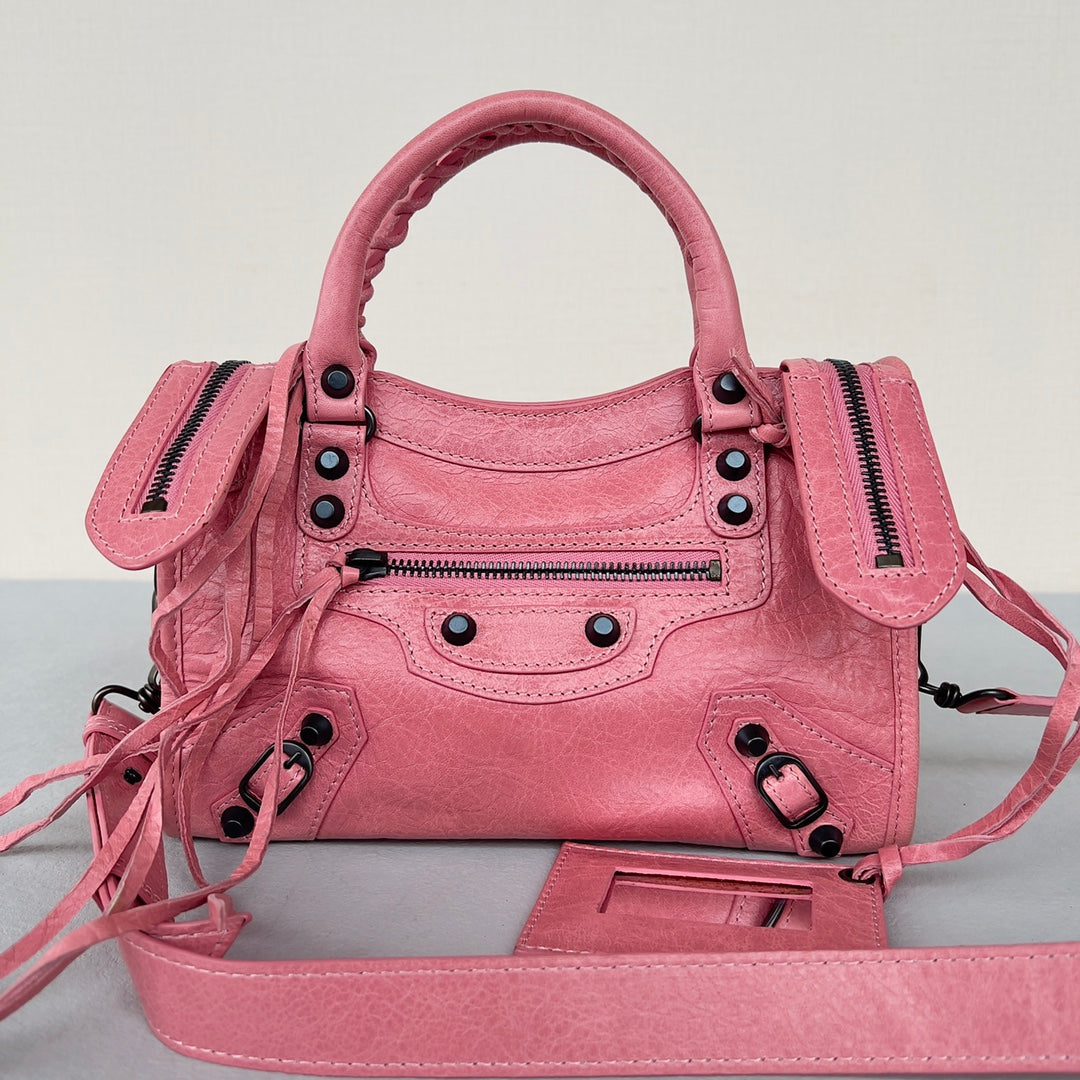 [TOP] BALENCIAGA Classic Small City Bag - Rose Bonbon