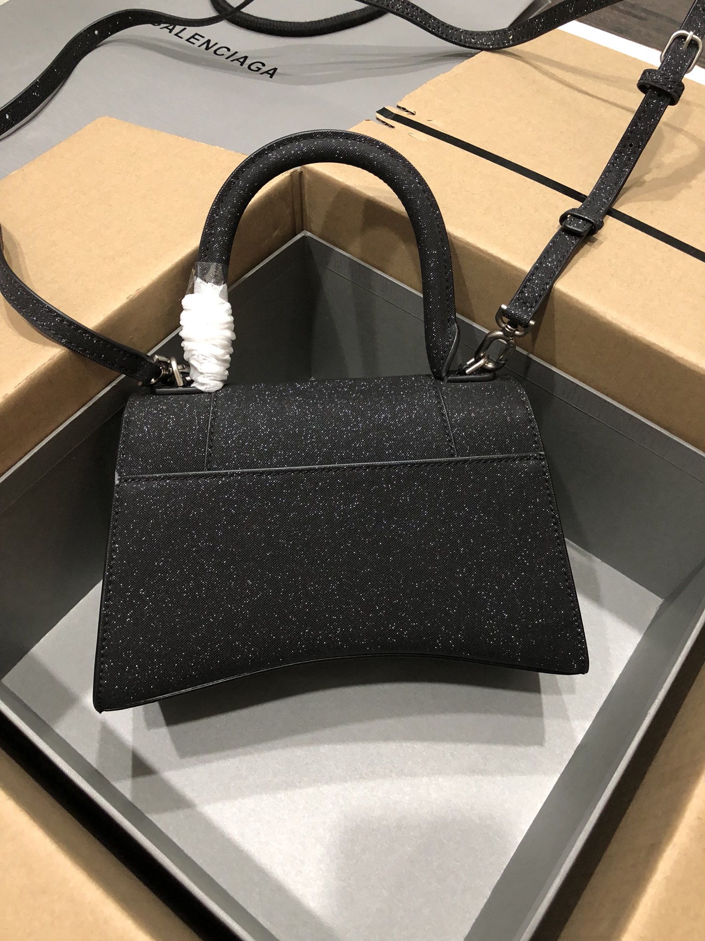 [TOP] BALENCIAGA Starry Sky Hourglass Bag 19/23cm - Black