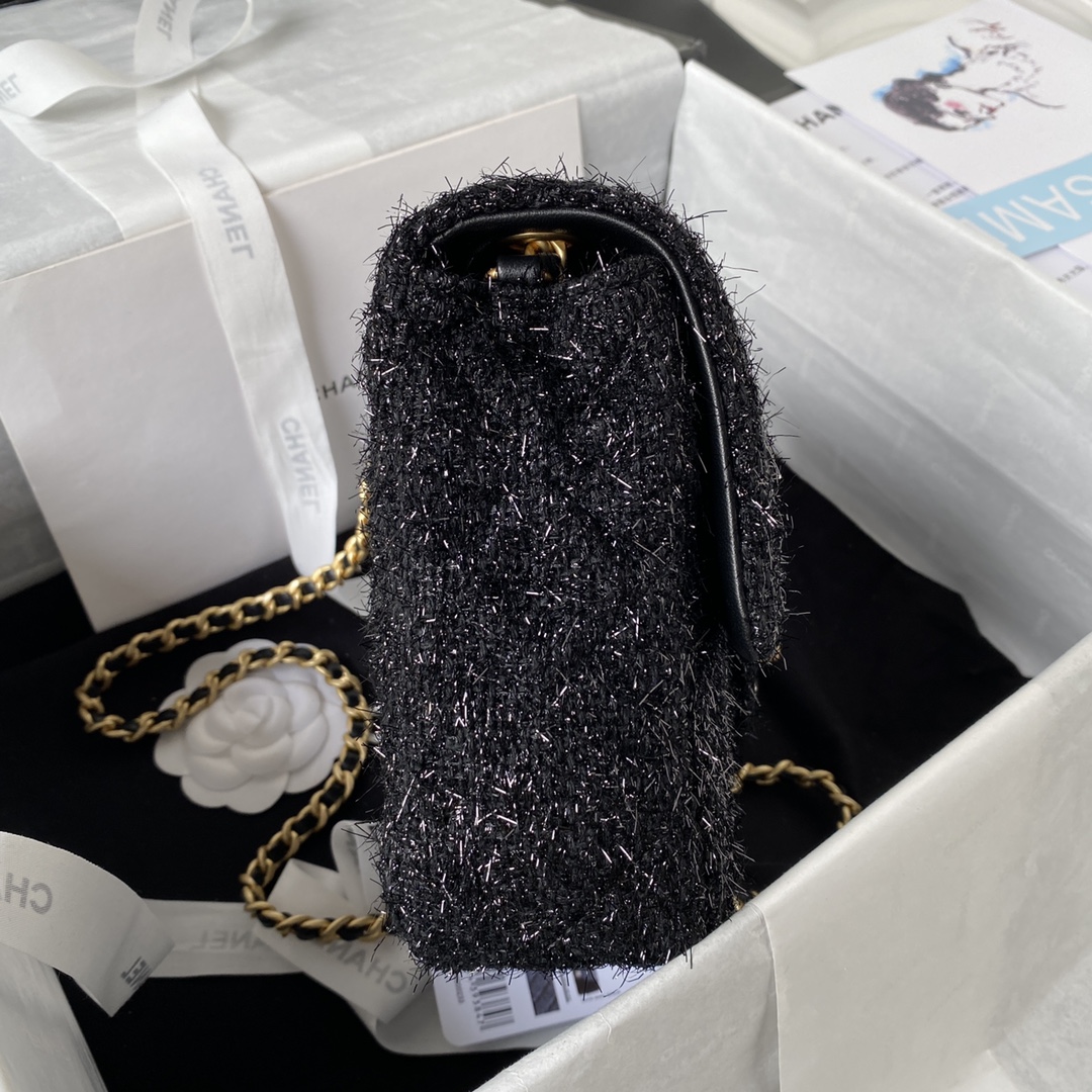 [TOP] CHANEL Classic Flap Bag 16×19.5×6cm - GHW - Black