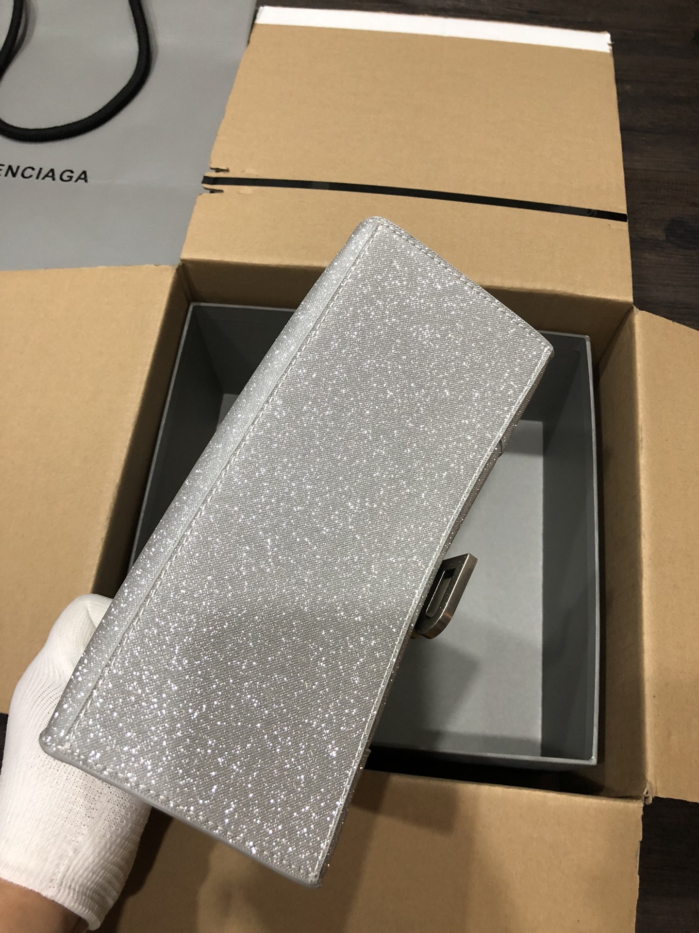 [TOP] BALENCIAGA Starry Sky Hourglass Bag 19/23cm - Light Gray