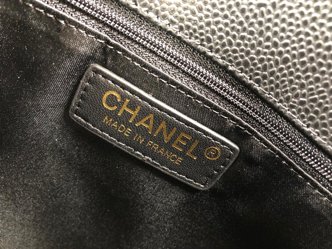[TOP] CHANEL Grand Shopping Tote Caviar Leather 33x24x13cm - Black & GHW