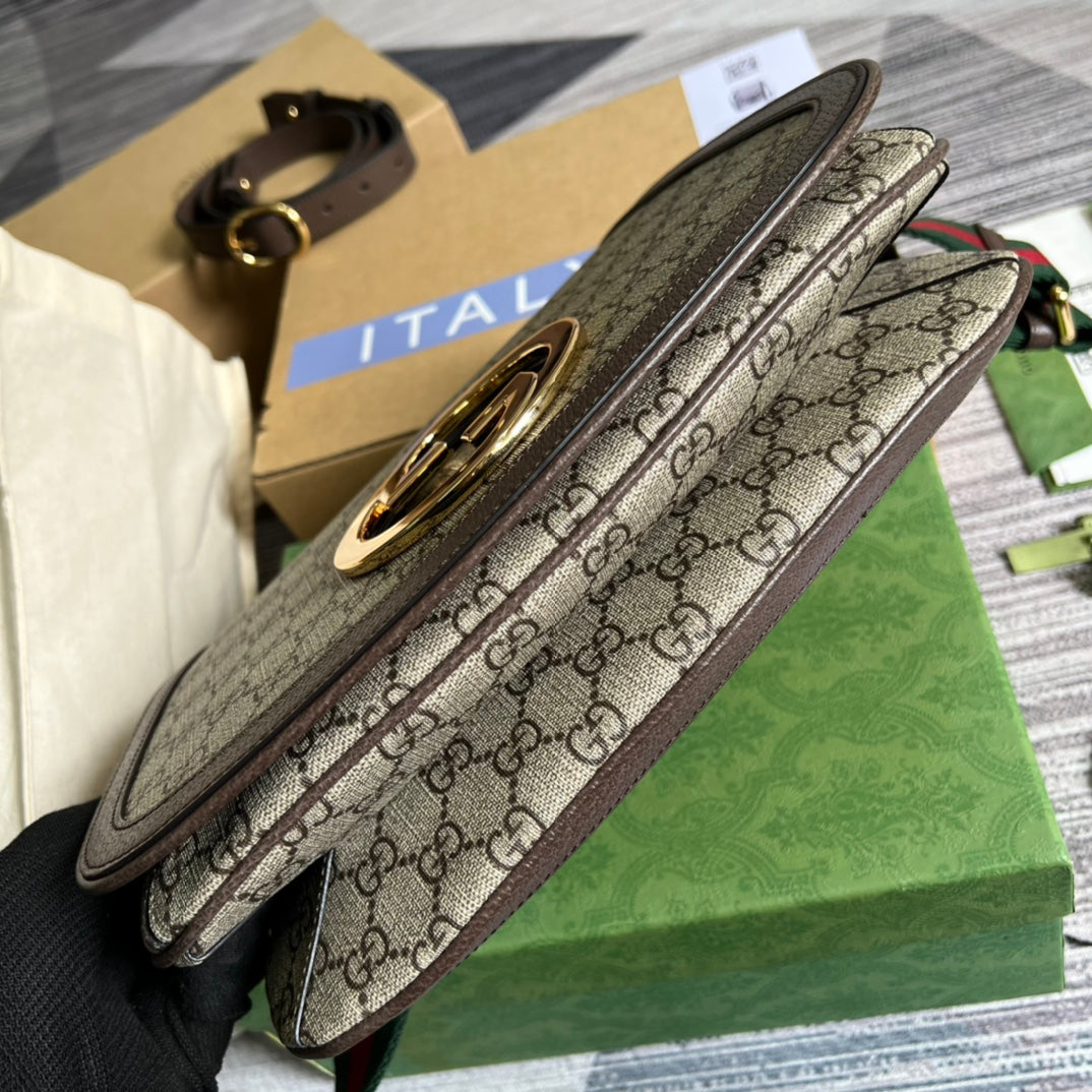 [TOP] GUCCI G*G Blondie Supreme Medium Bag 29x22x7cm - Beige