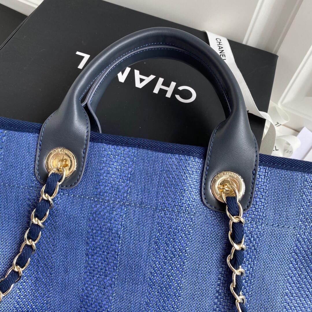 [TOP] CHANEL Deauville Tote - Blue