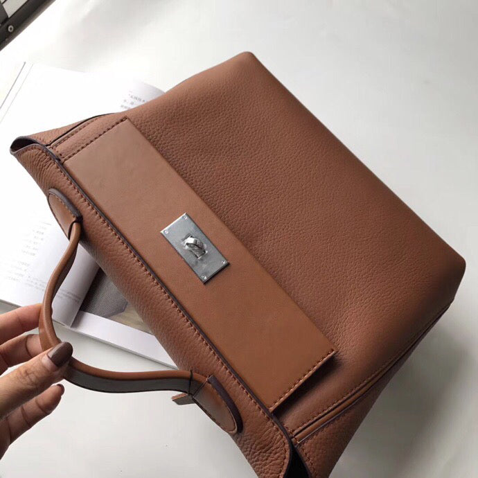 [TOP] HERMES Mini 24/24 Togo Leather 21 cm- Brown