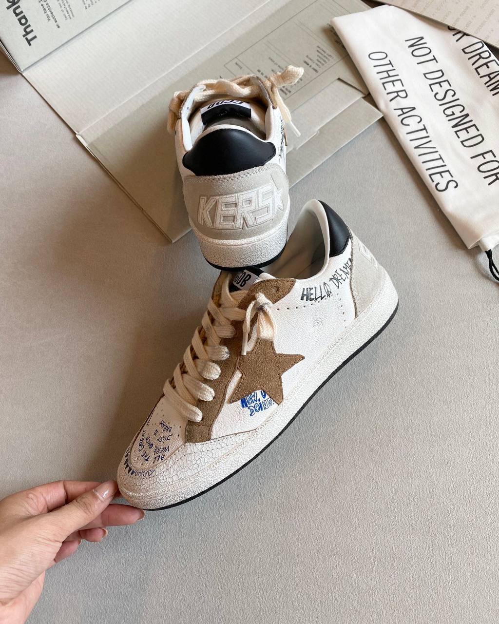 [TOP] GGDB Ball Star Sneakers Suede Star - White, Tobaco and Black