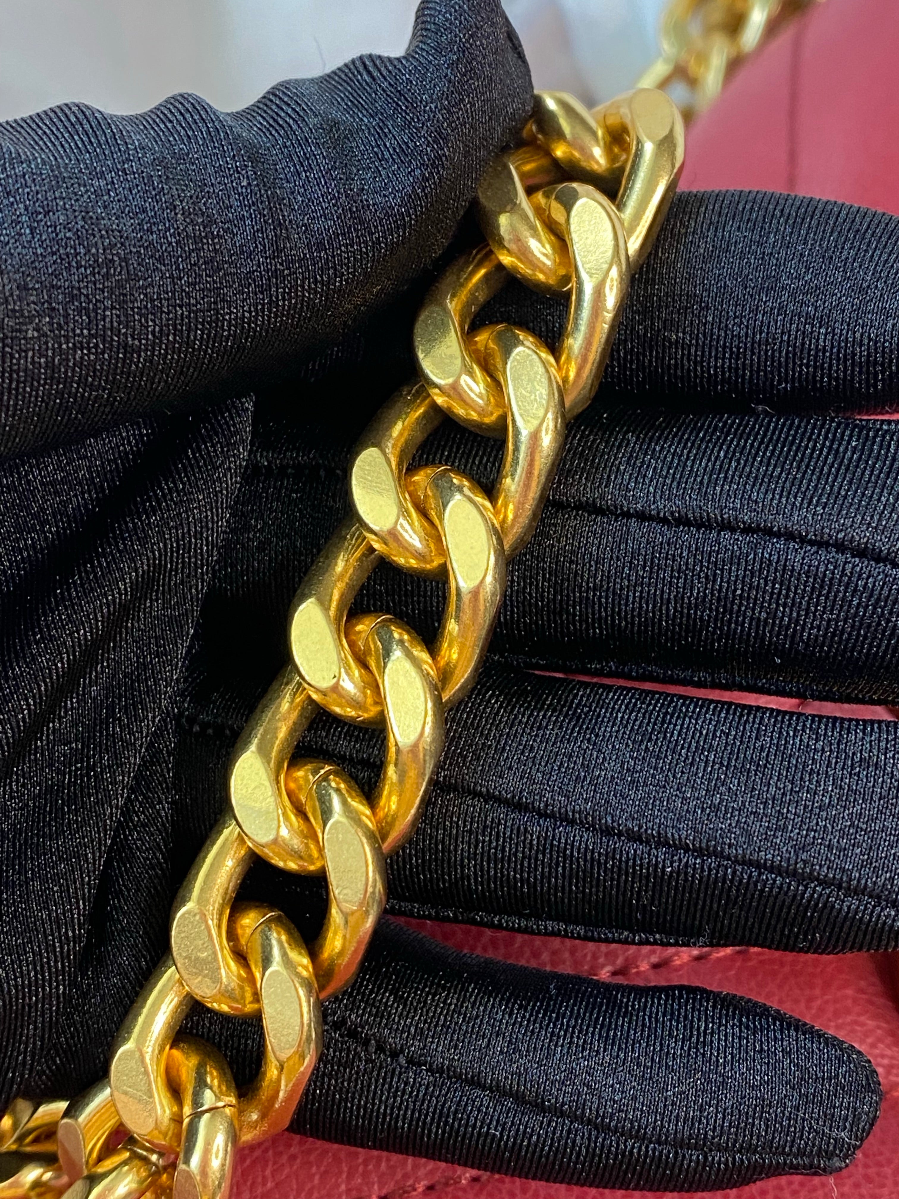 [TOP] Yves Saint Laurent YSL College Medium Bag - Red with GHW