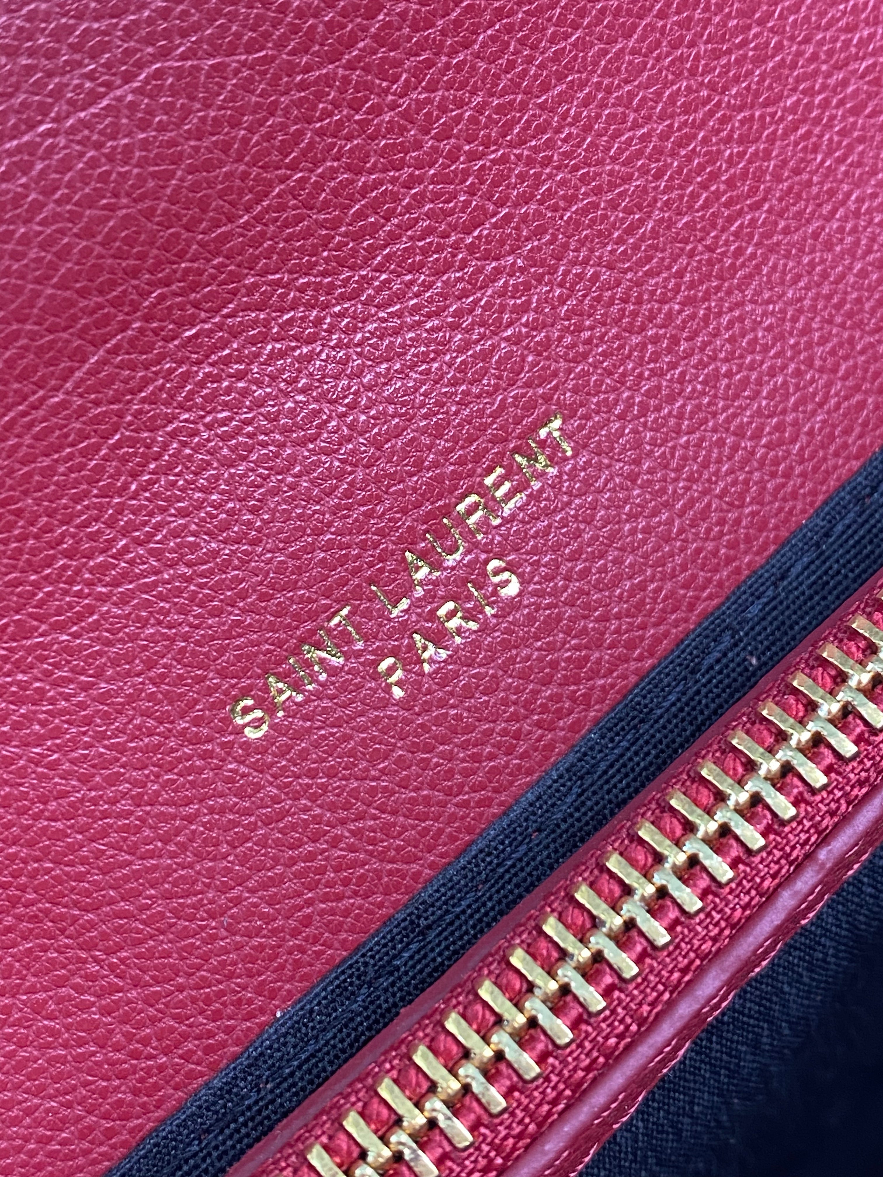 [TOP] Yves Saint Laurent YSL College Medium Bag - Red with GHW