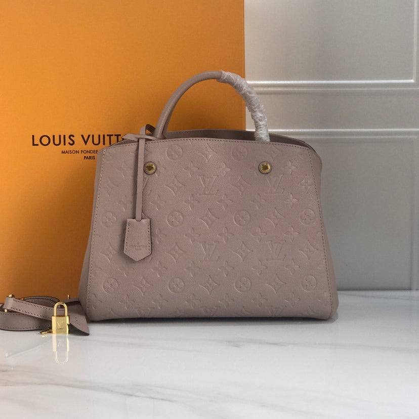[TOP] Louis Vuitton LV L*V Montaigne MM Empreinte Bag - Turtle Dove
